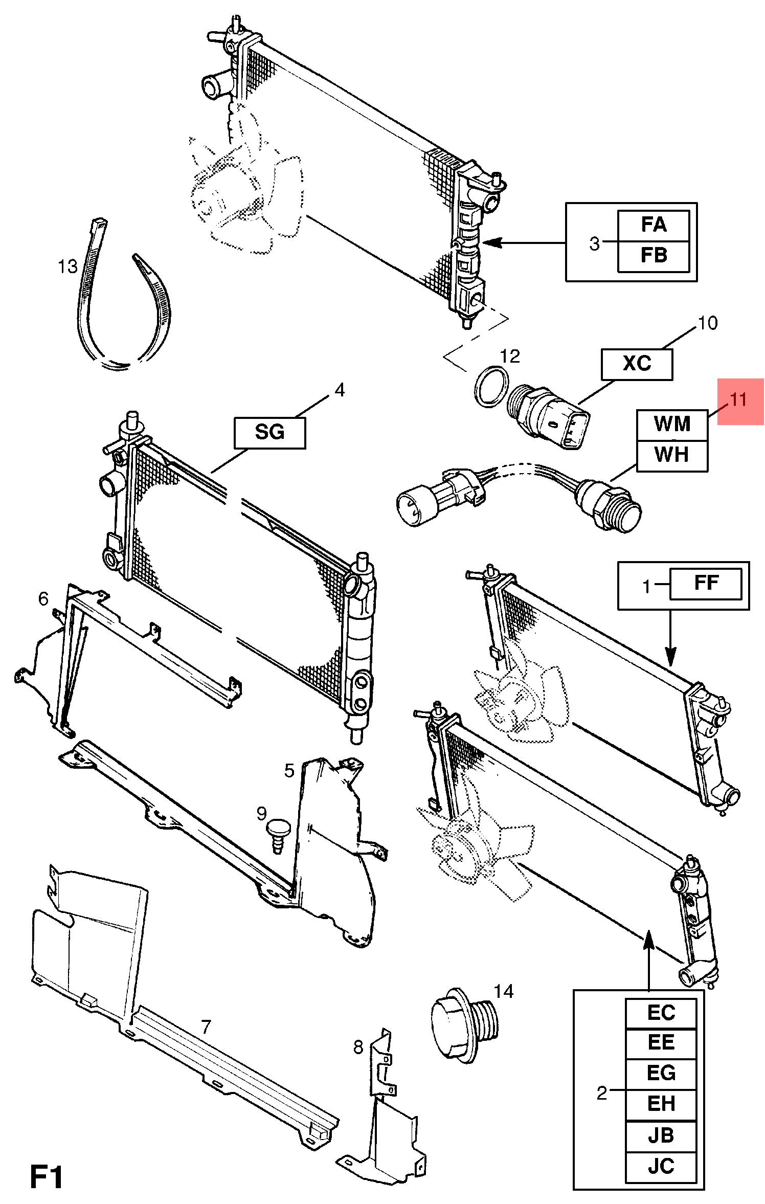 Vauxhall Corsa / Tigra Water Temperature Switch