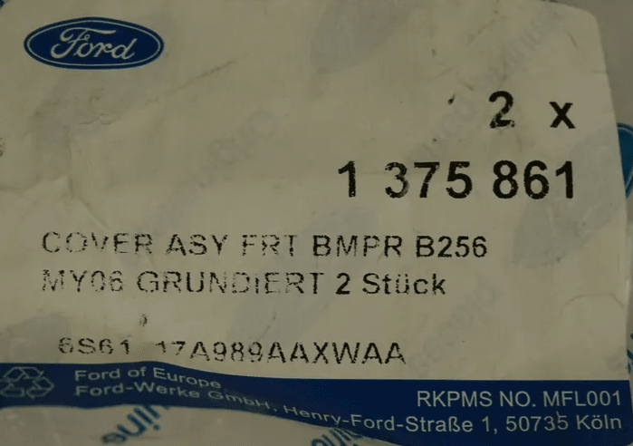 Ford Fiesta (CBK) Front Bumper Tow Eye Cover automotive part
