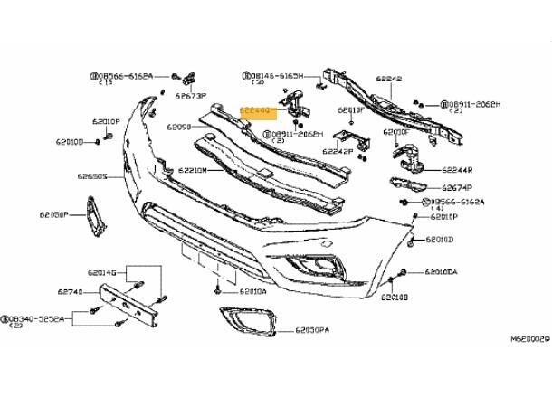 622944KJ0B — Genuine Nissan Navara NP300 D23M RH OS Front Bumper Bracket, factory-specification unit