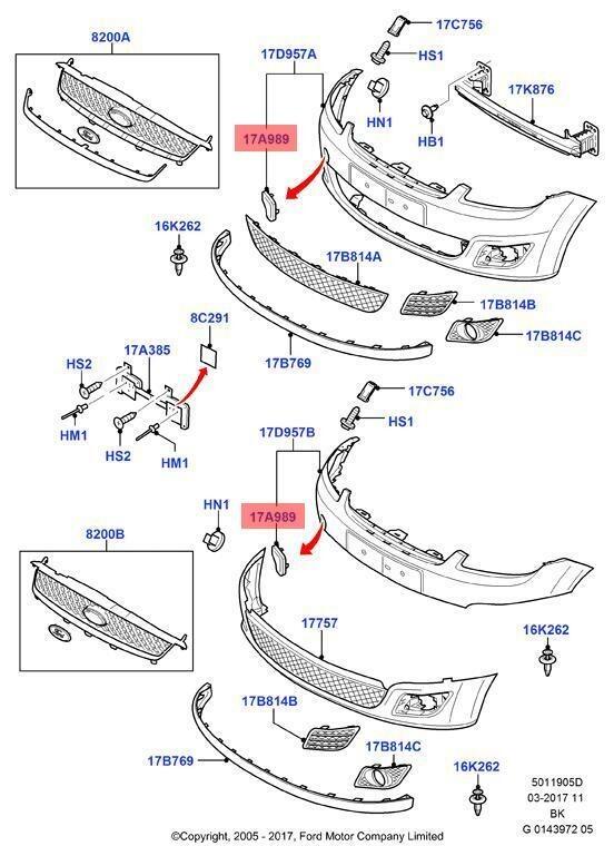 Ford Fiesta (CBK) Front Bumper Tow Eye Cover original equipment