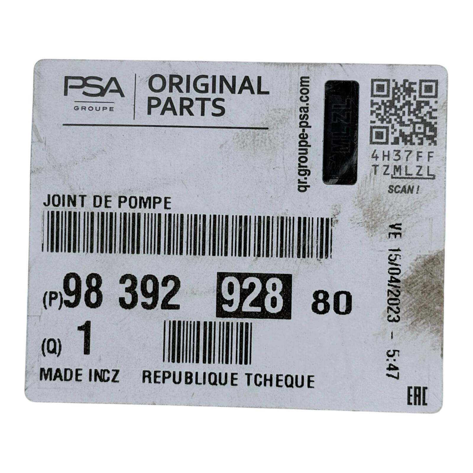 Genuine PSA Peugeot 308 3008 508 5008 Fuel Injection Pump Gasket close up view