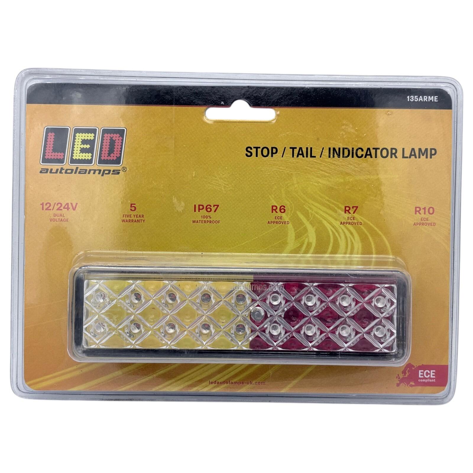 Replacement LED Autolamps Stop Tail Indicator Lamp 12/24V IP67 R6 R7 R10 — part number 135ARME