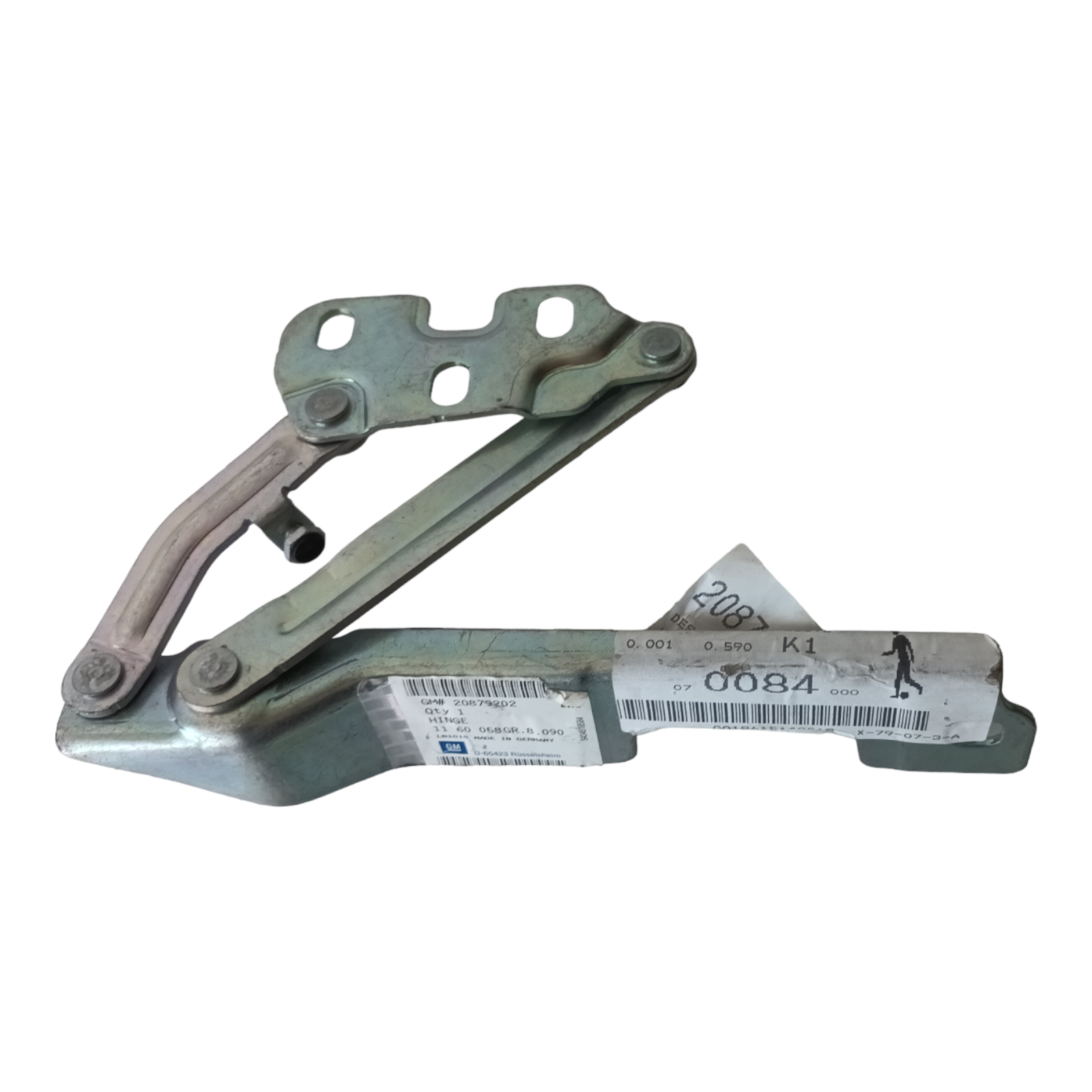 Genuine Vauxhall Astra J LH NS Bonnet Hinge Assembly — OEM-grade replacement — part number 20879202