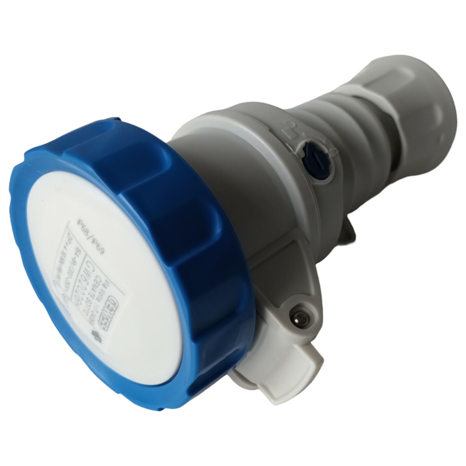 GFN Parts Gewiss Straight Connector 200-250V 50/60 Hz -Blue 6H Screw Wiring