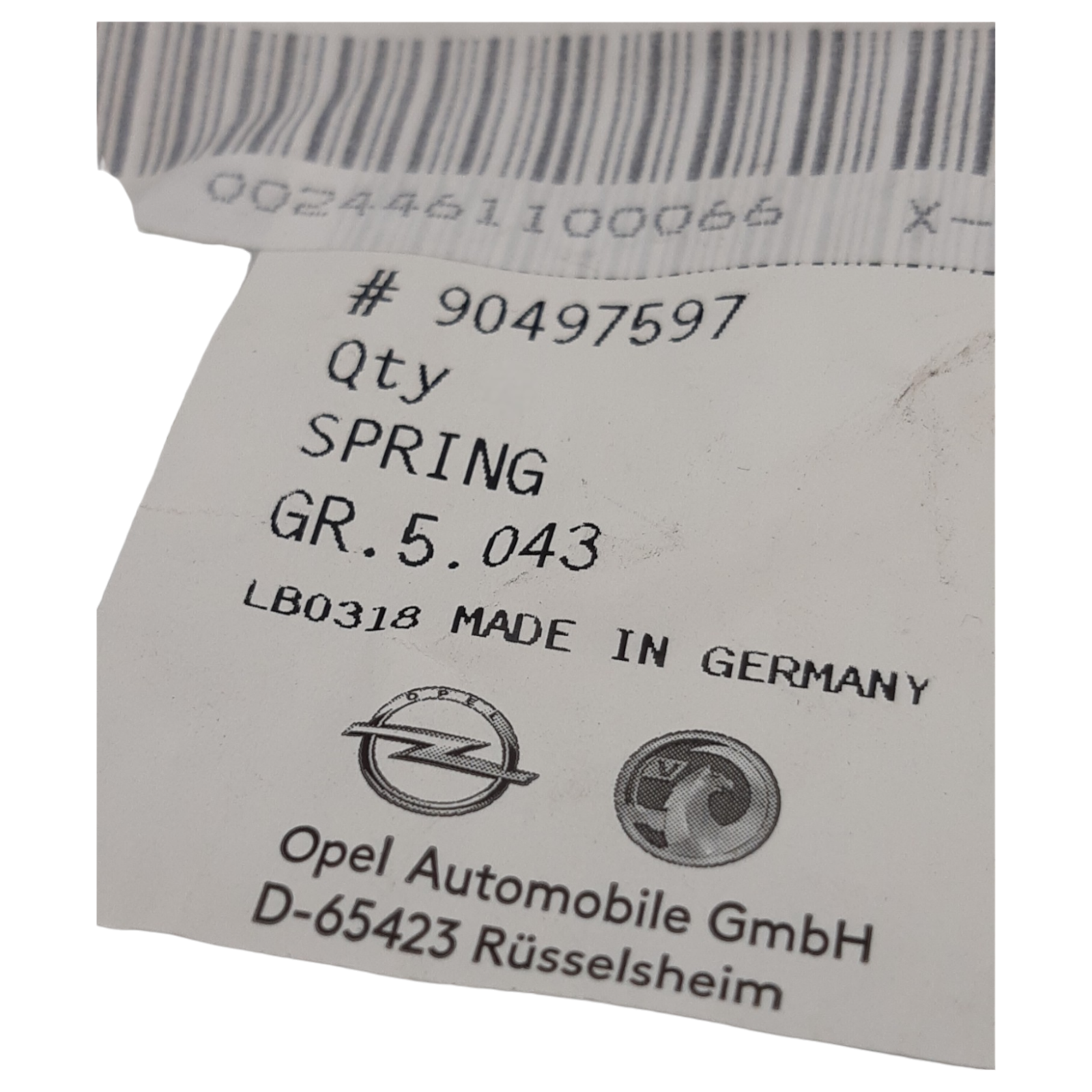 Vauxhall OEM Lower Brake Shoe Adjustment Spring