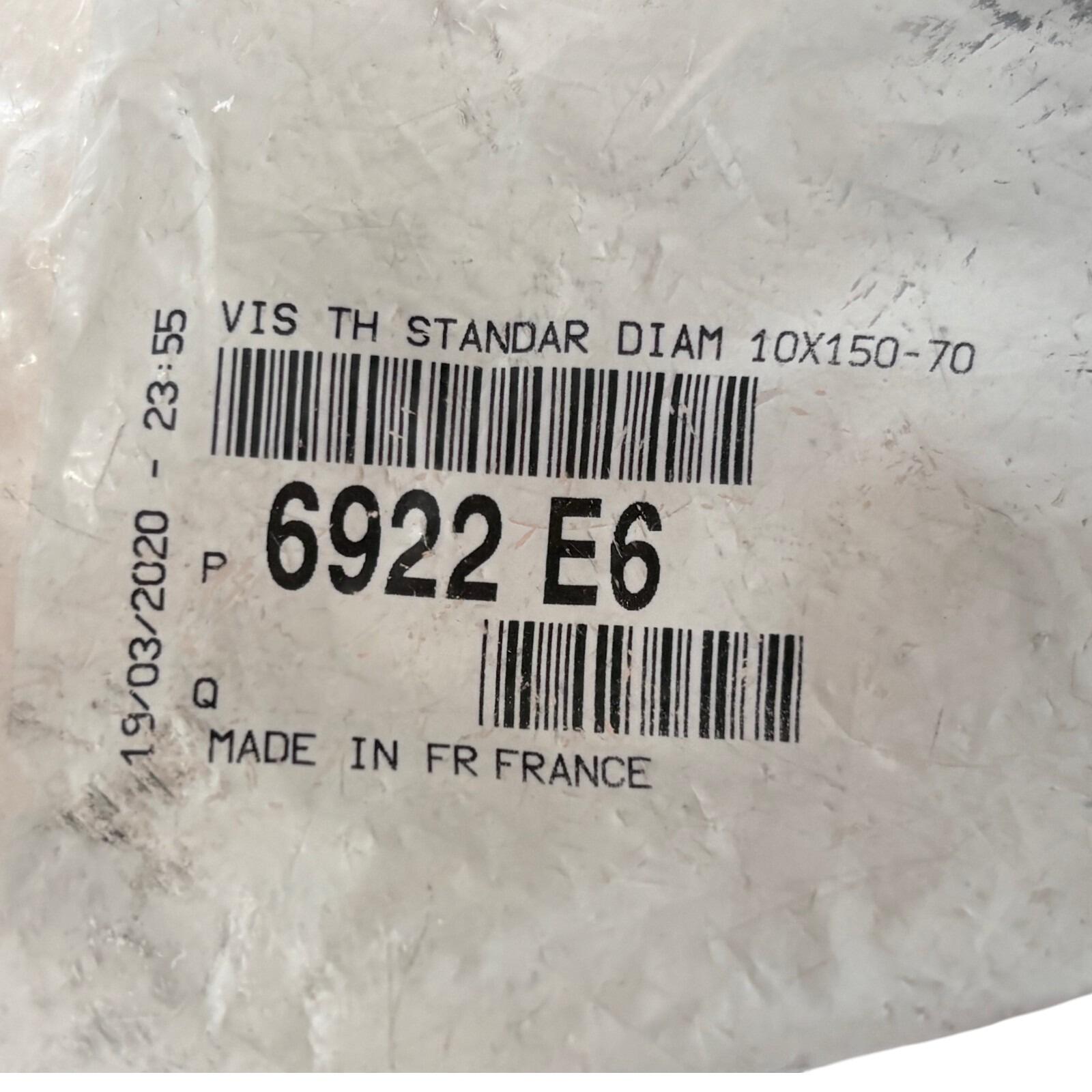 Direct-fit PSA Peugeot / Citroen Hex Head Bolt 10x150-70 — part number 6922E6