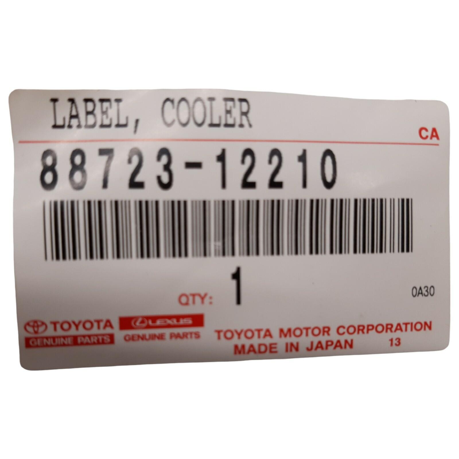 OEM Toyota Cooler label