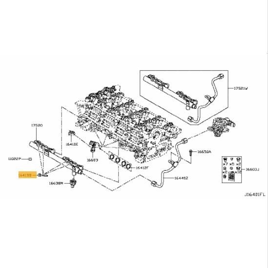 1668400Q0G — Genuine Nissan Qashqai (J11E) Fuel pipe, factory-specification unit