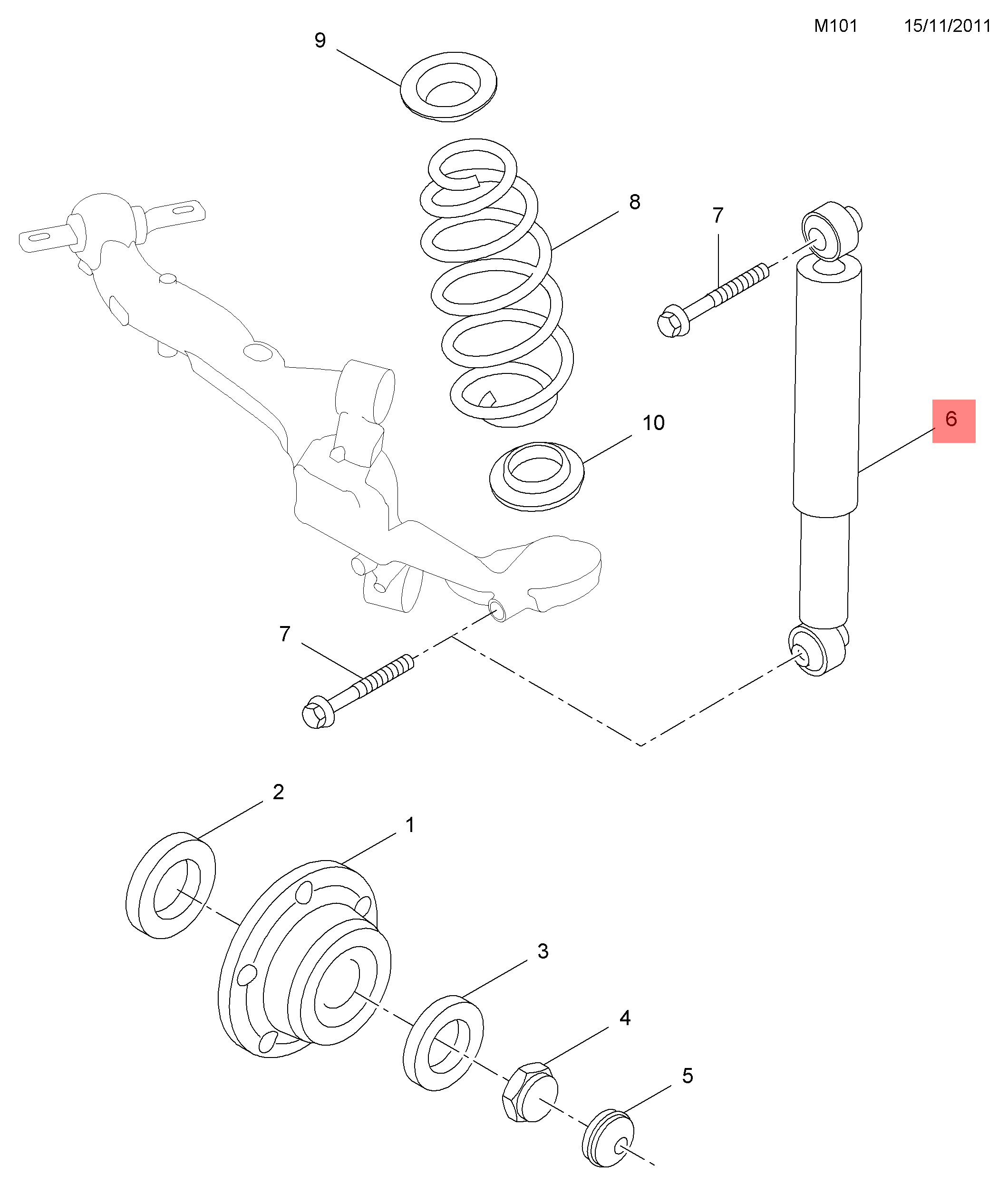 Genuine Vauxhall Rear Shock Absorber – (FIAT ) close up