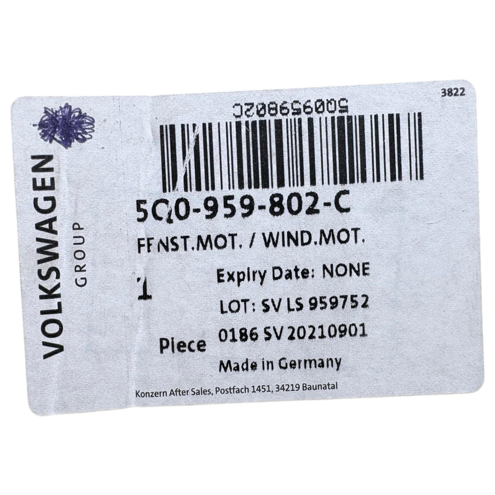 Original Audi / Volkswagen / SEAT / Skoda Window Regulator Motor assembly — part number 5Q0959802C