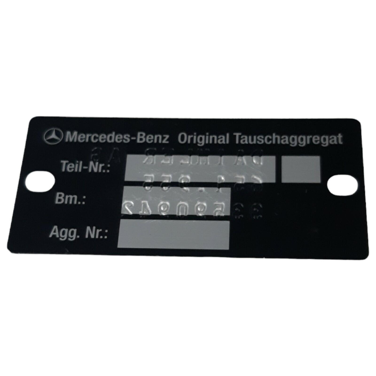 Genuine Mercedes-Benz Mercedes Identification Plate