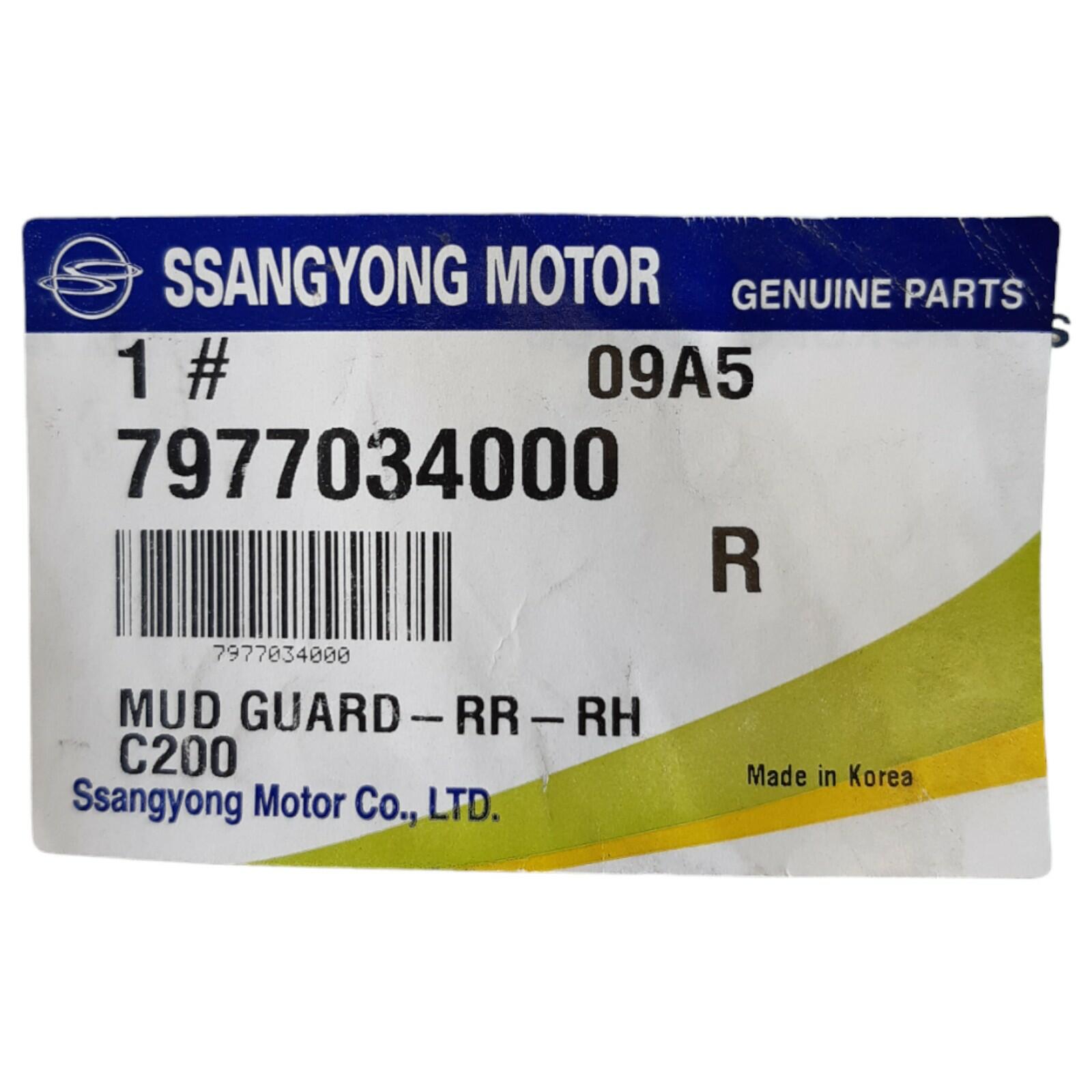 Korando RH OS Rear mud guard 7977034000 replacement