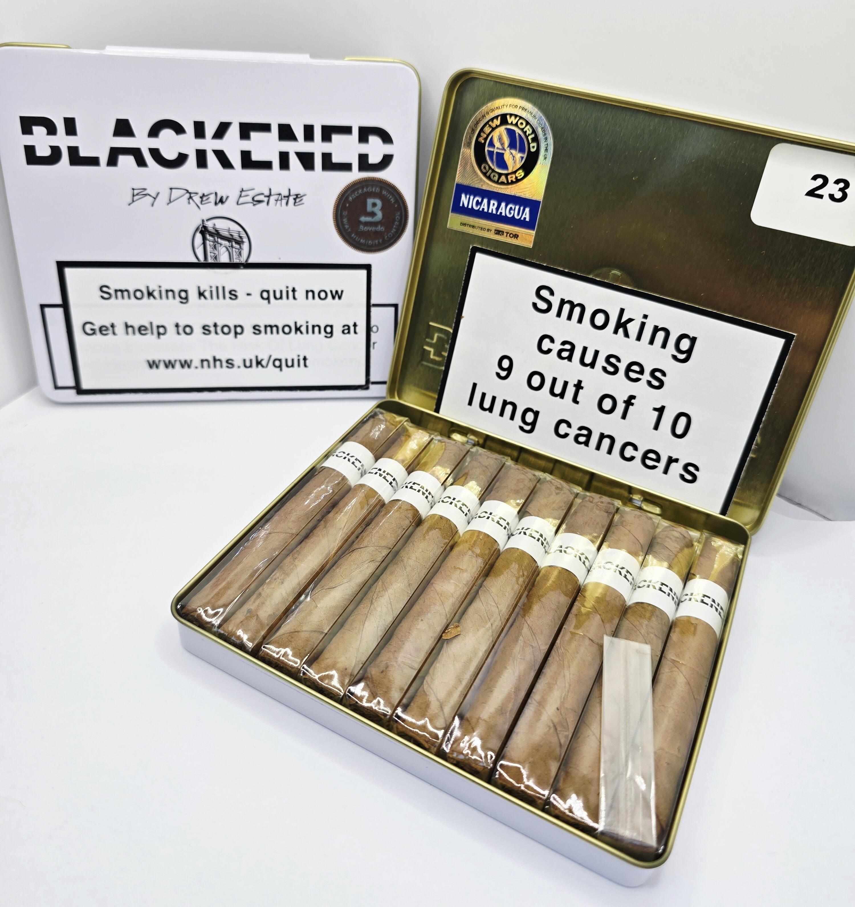 Drew Estate Blackened S84 Shade to Black Coronet Cigar - Tin of 10