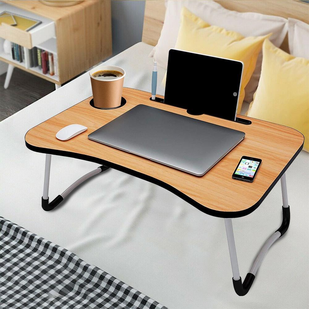 chenJBO Laptop Desk for Bed,W-Shaped Table Legs Foldable Laptop Desk Student Dormitory Bed Table,Sofa Couch Floor Khaki 