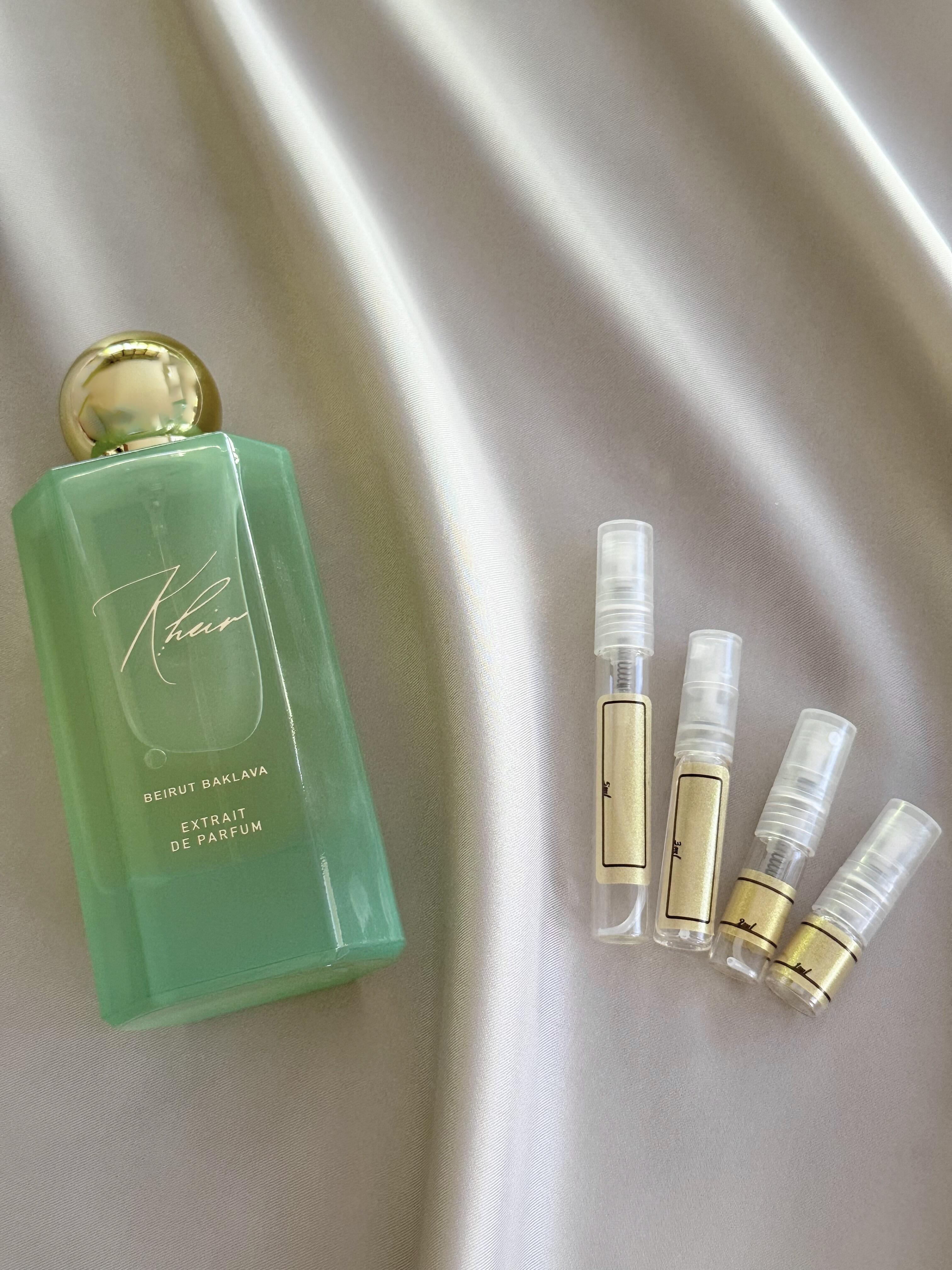 Kheir Fragrance Beirut Baklava with sample bottles