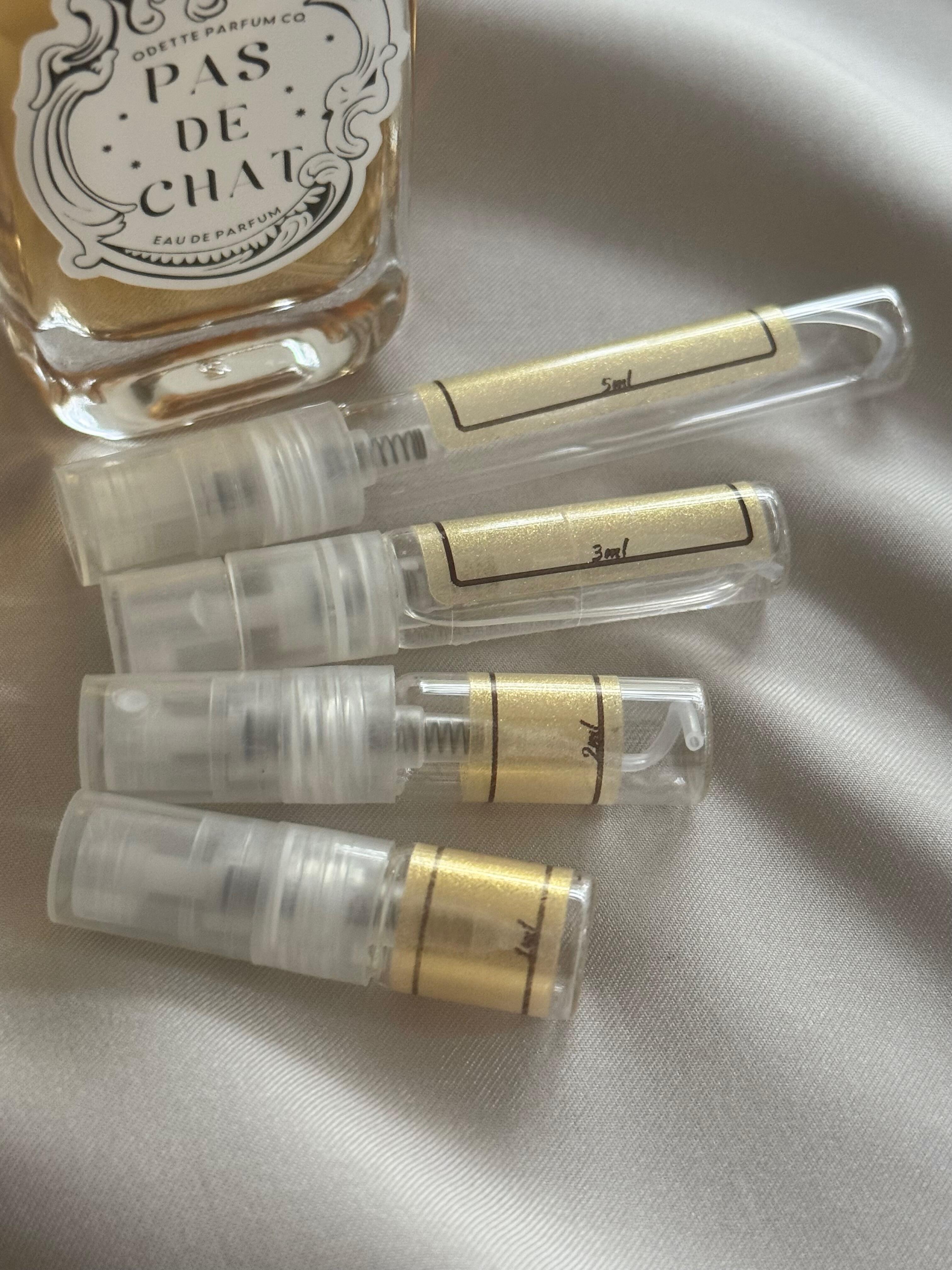Odette Parfum Co Pas de Chat and sample bottles