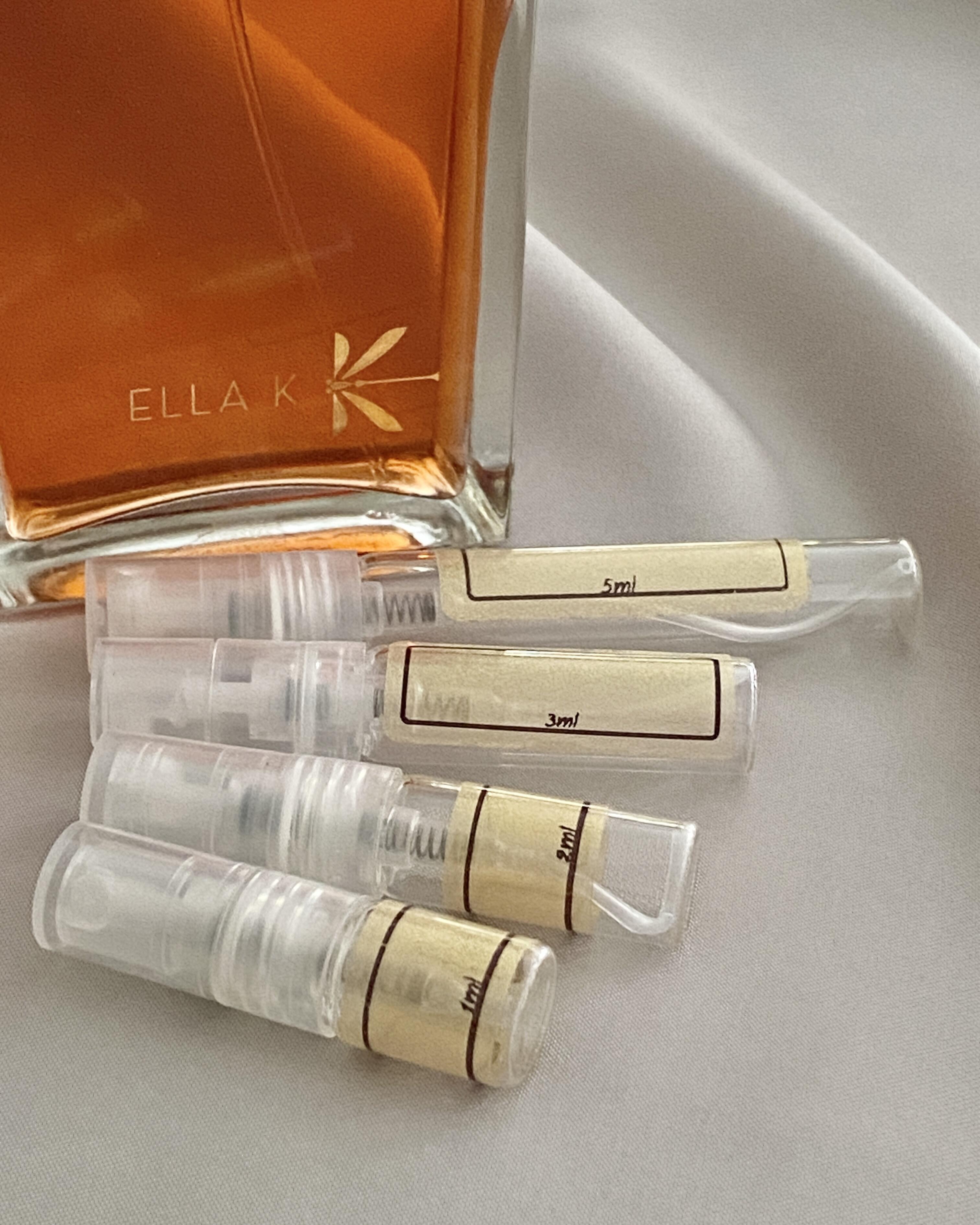 Ella K Lettre de Pushkar perfume with sample bottles