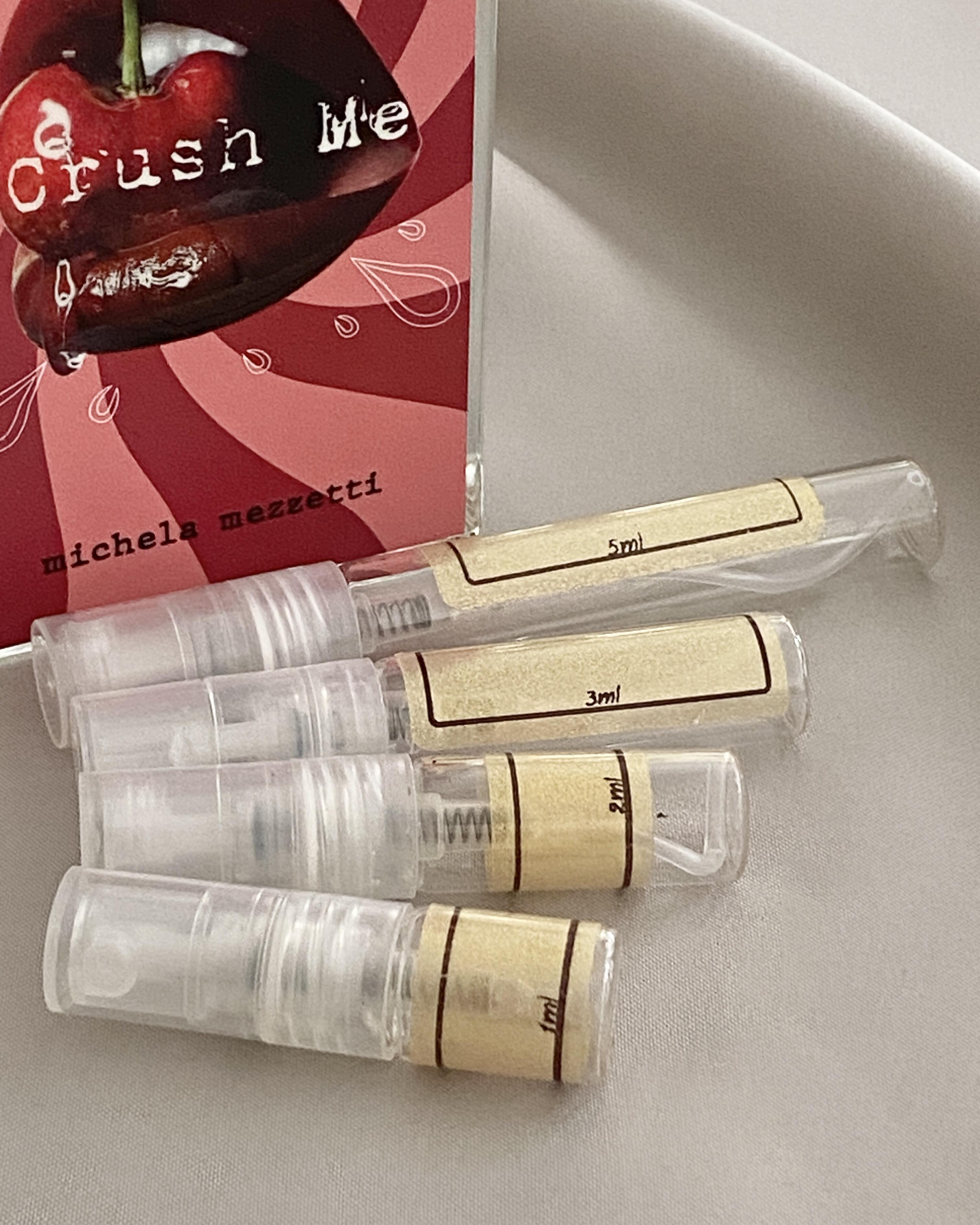 Michela Mezzetti Crush Me with sample bottles