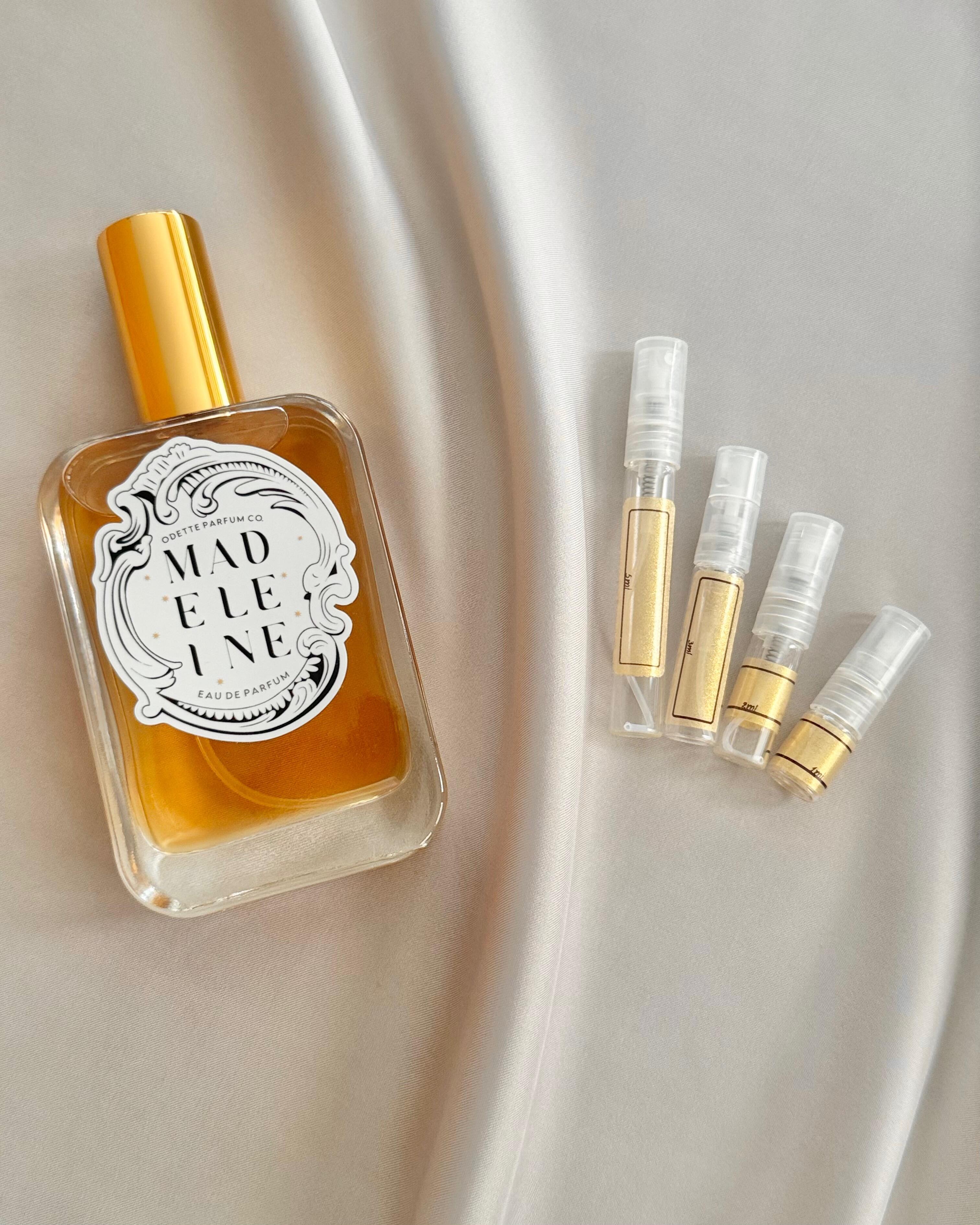 Odette Parfum Co Madeleine with sample bottles