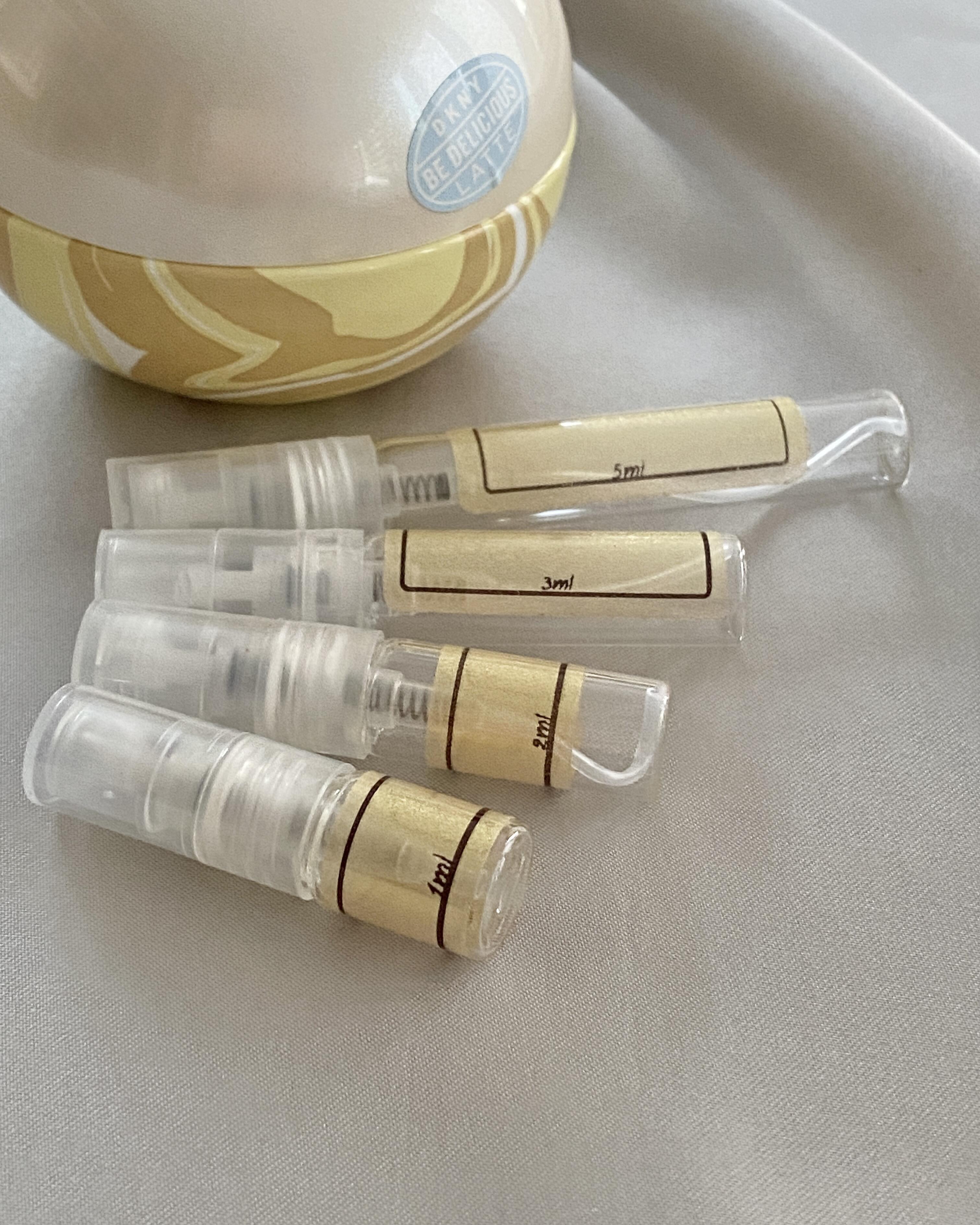 DKNY Be Delicious Latte Vanilla with sample bottles