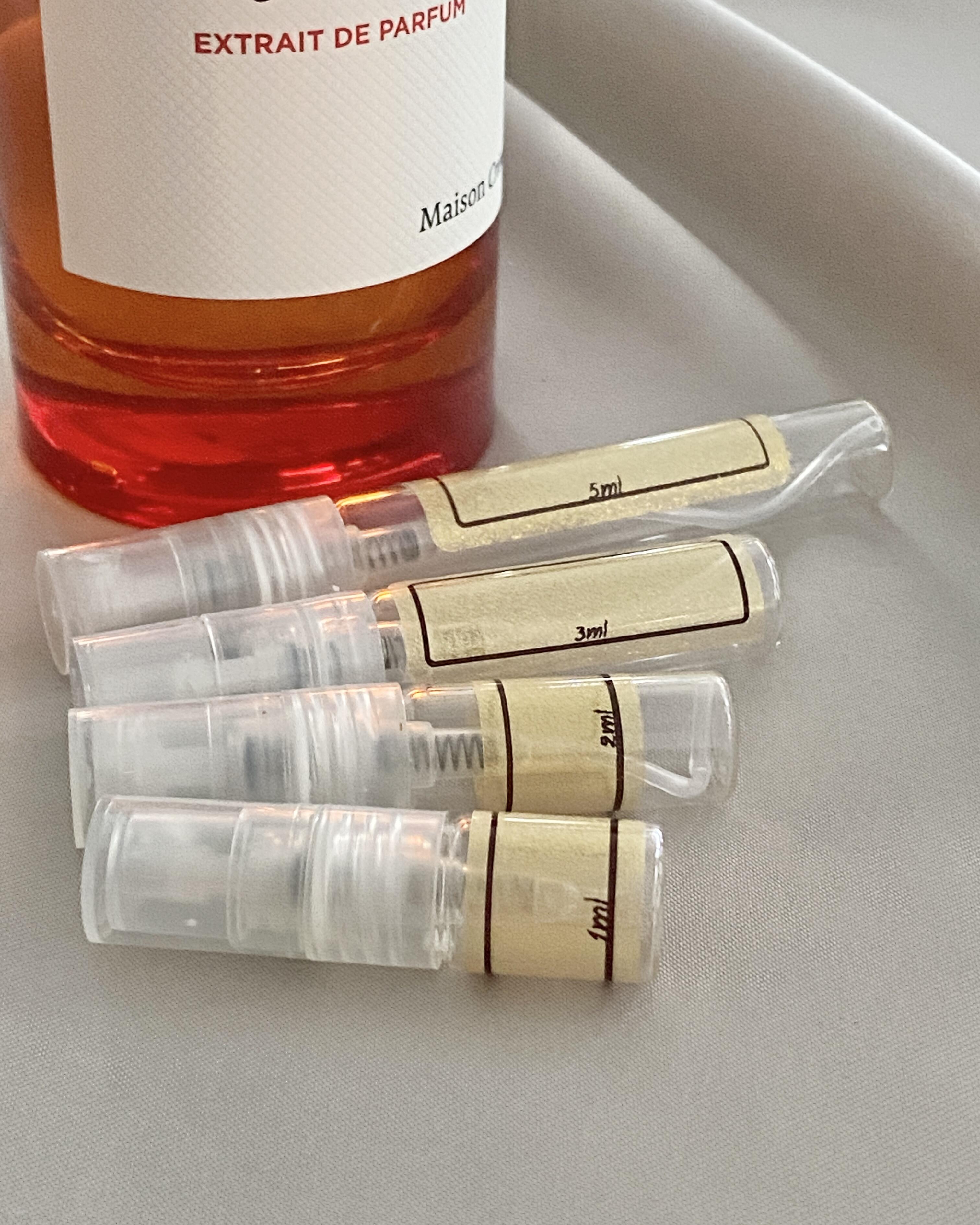 Maison Crivelli Cuir InfraRouge and sample bottles