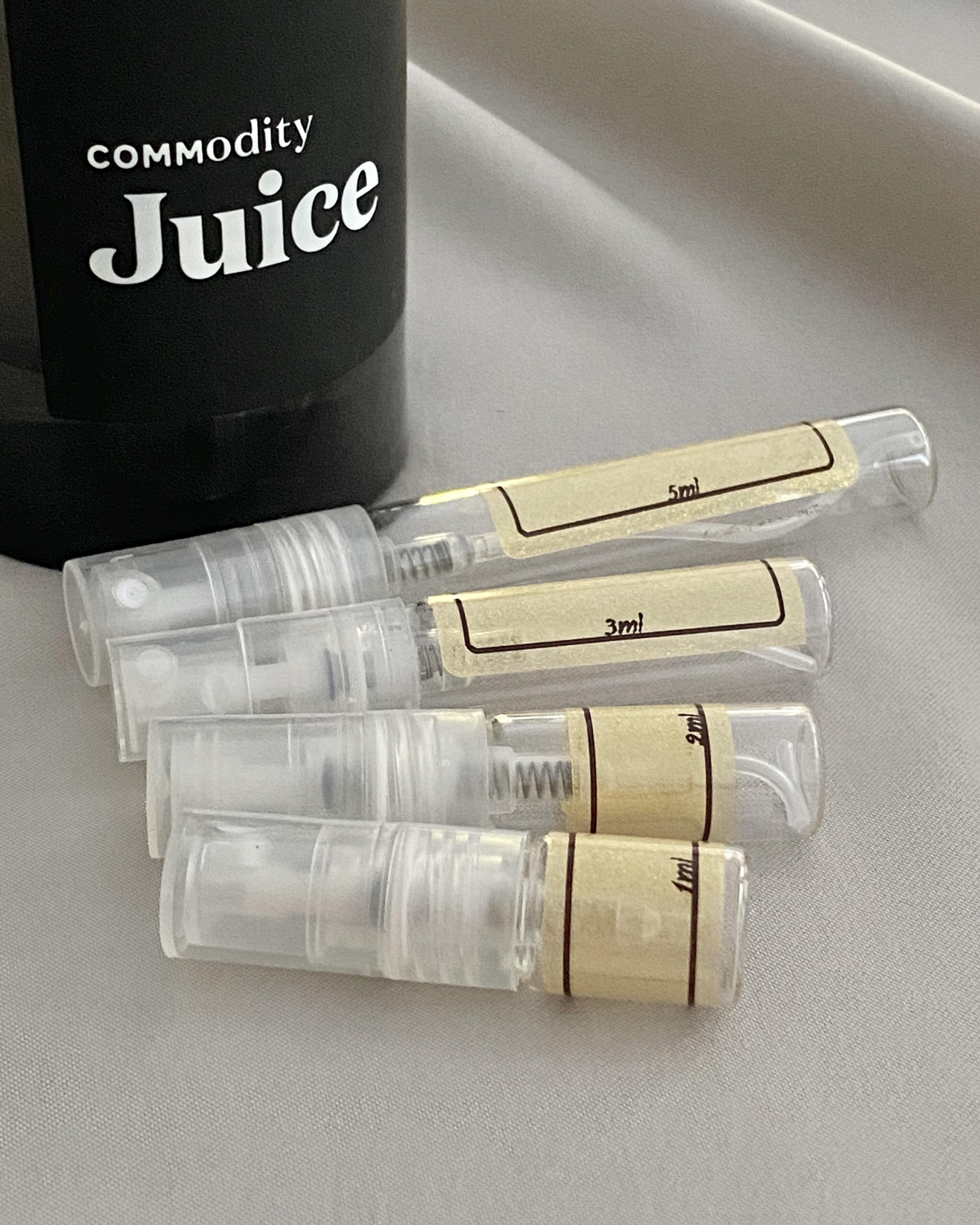 Commodity Juice Expressive and sample bottles