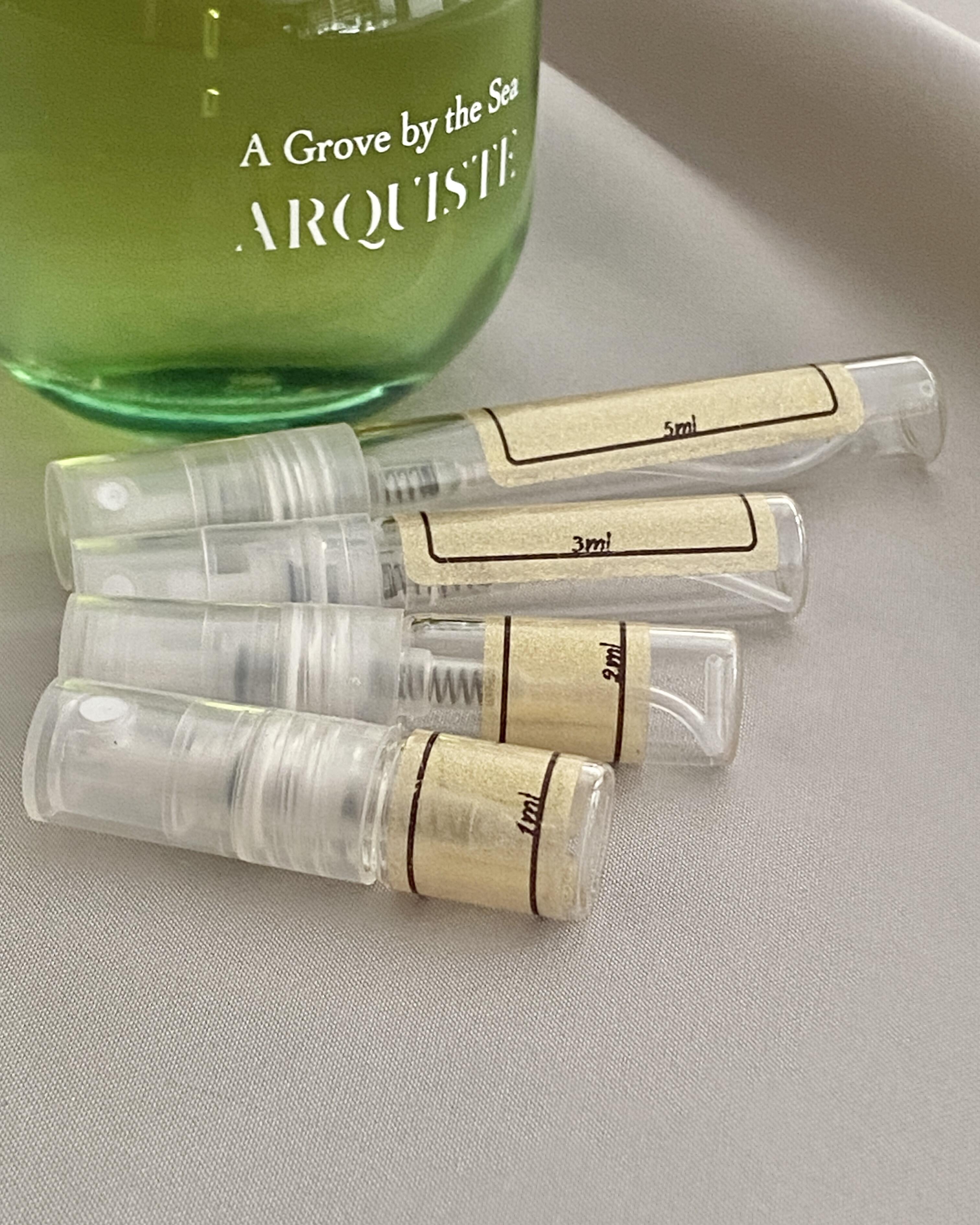 Arquiste A Grove by the Sea and sample bottles