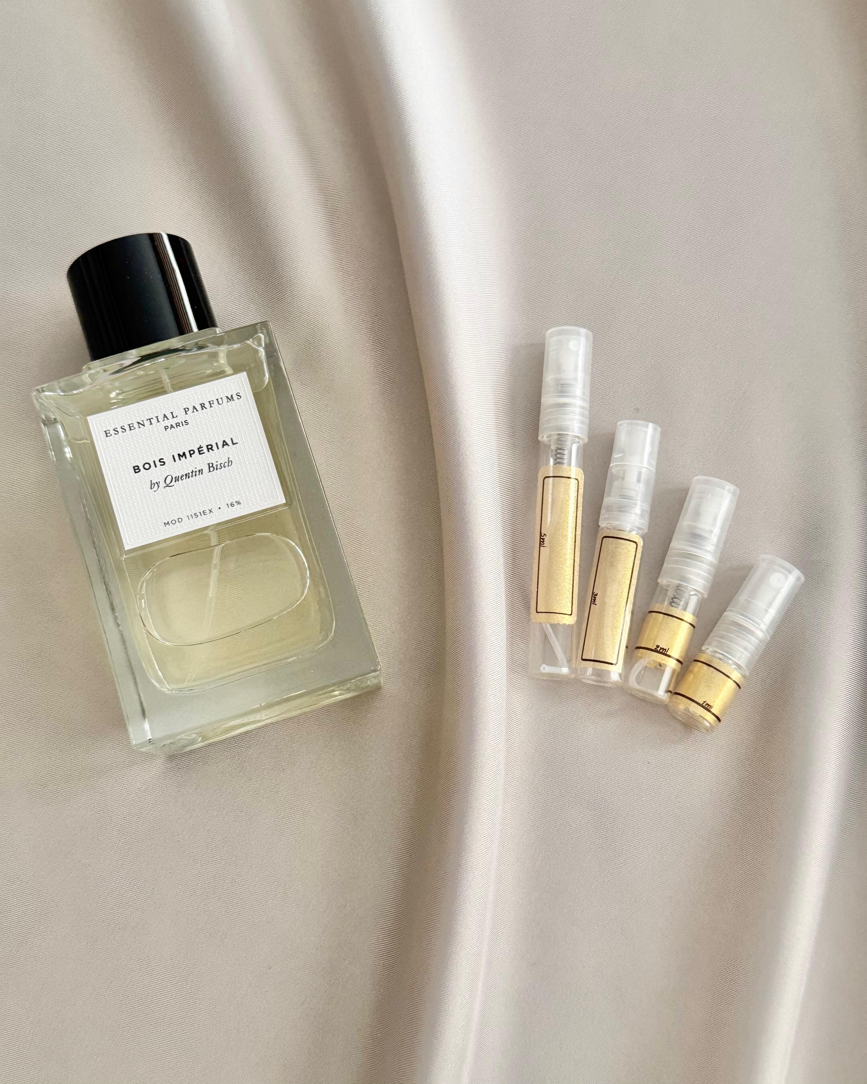 Essential Parfums Bois Imperial with sample bottles