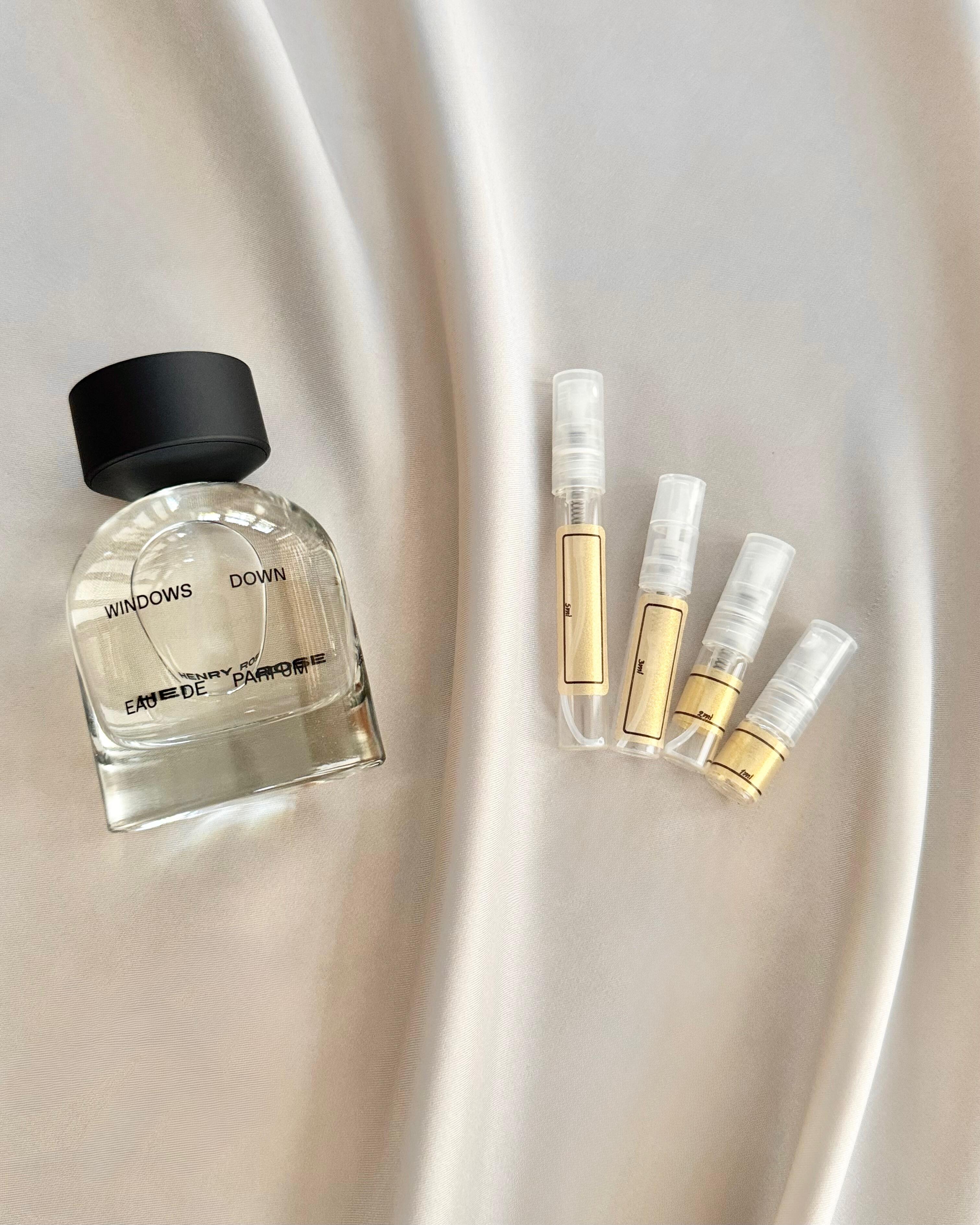 Henry Rose Windows Down with sample bottles