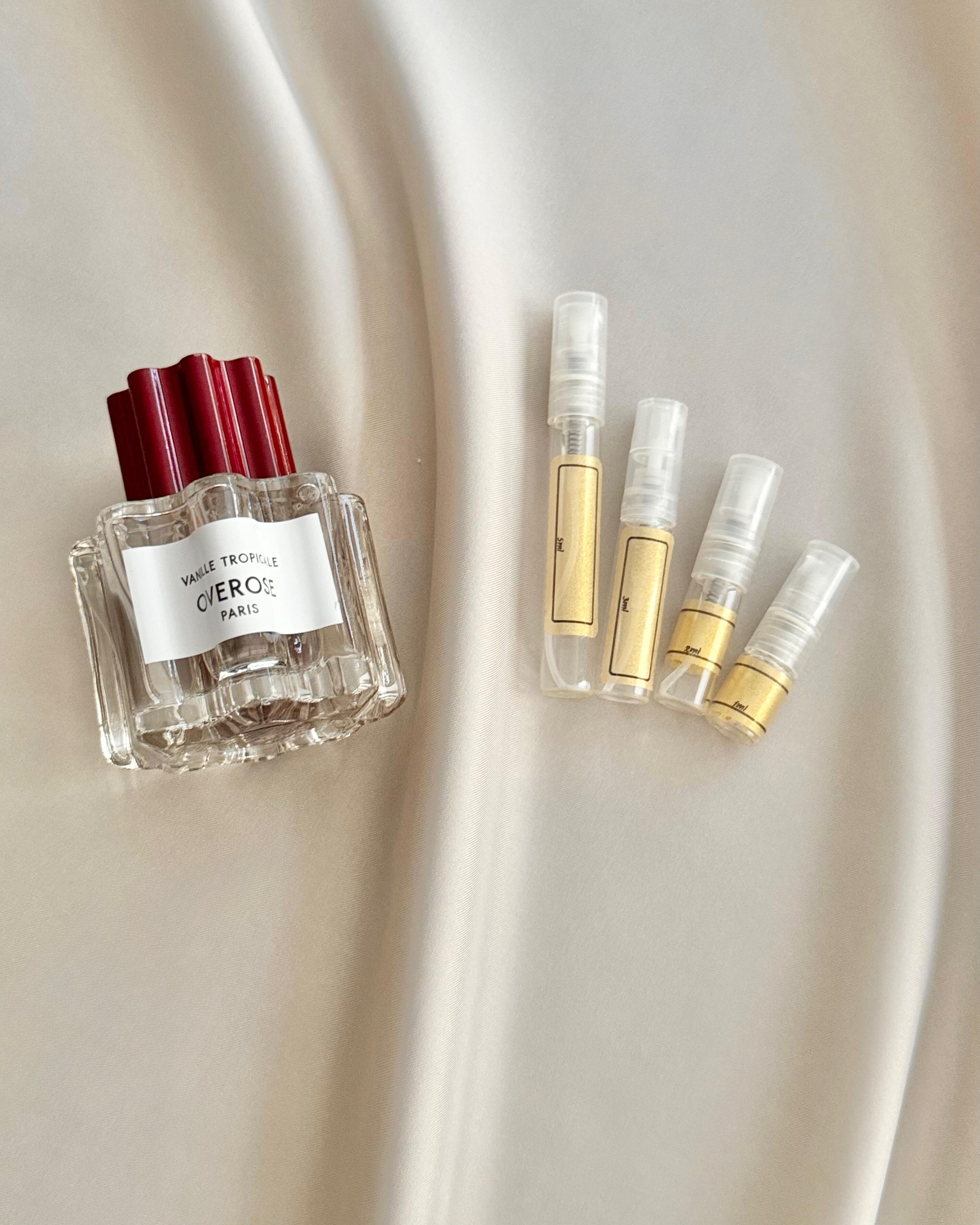 Overose Vanille Tropicale with sample bottles