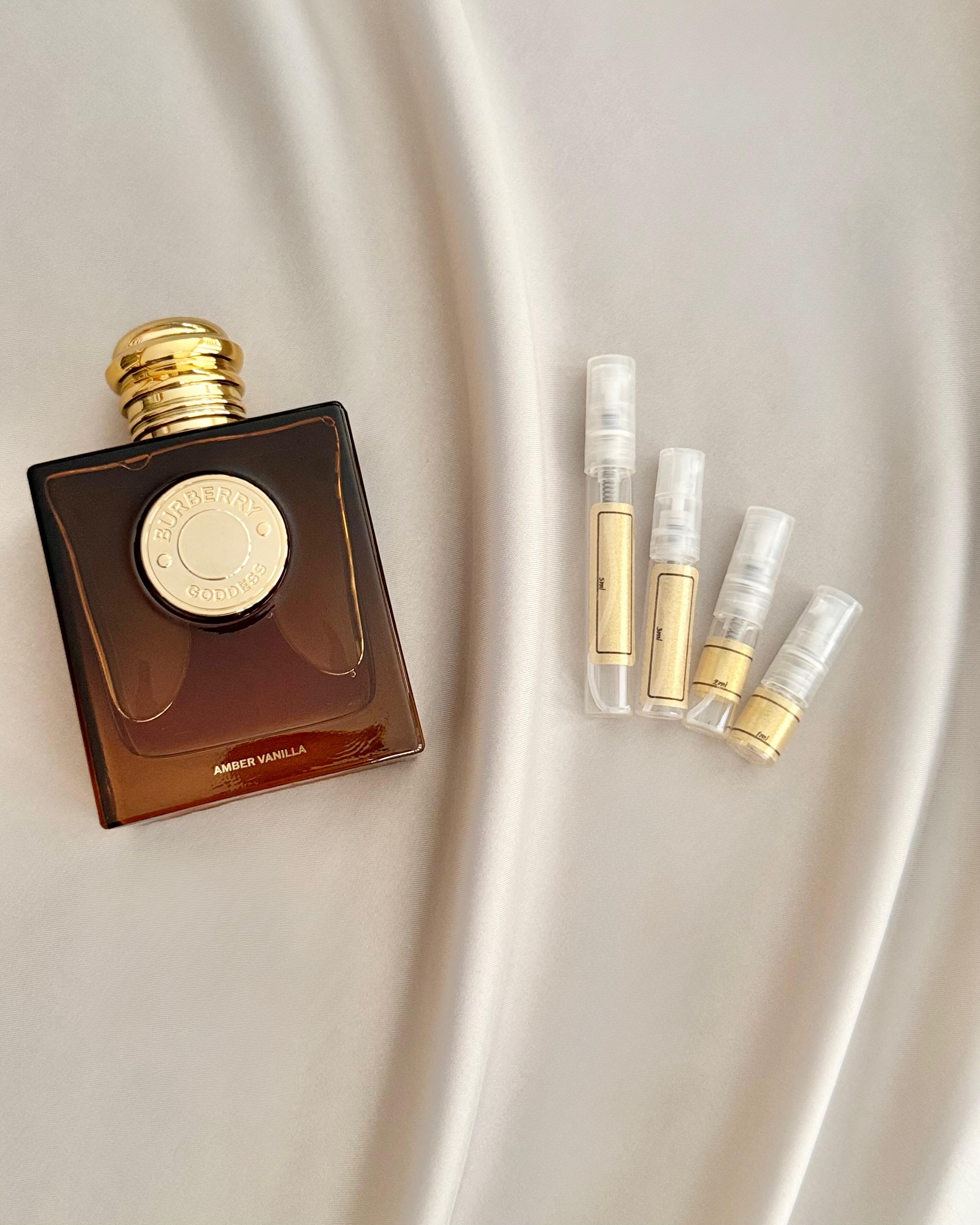 Burberry Goddess Amber Vanilla with sample bottles