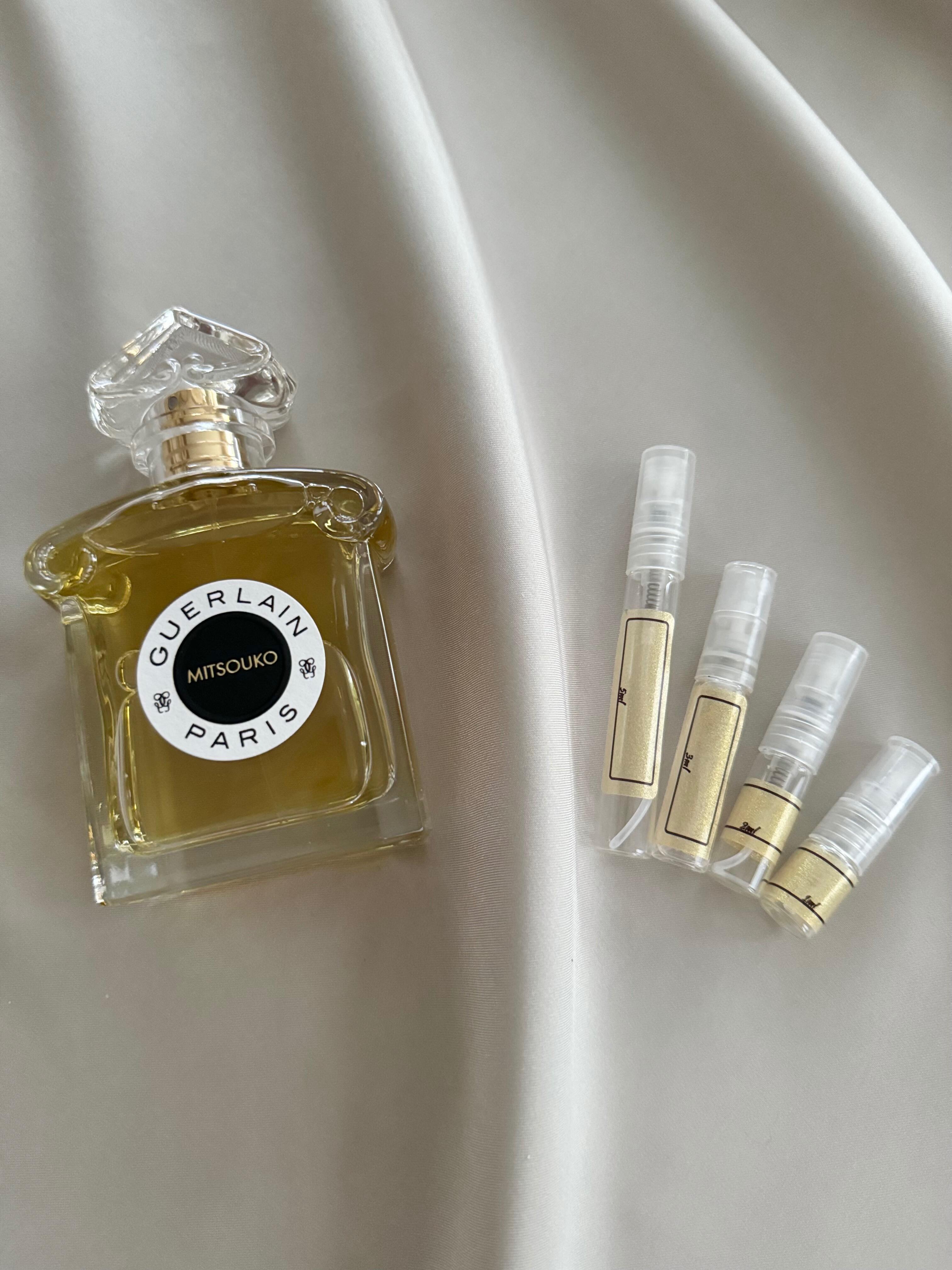 Guerlain Mitsouko Eau de Parfum with sample bottles