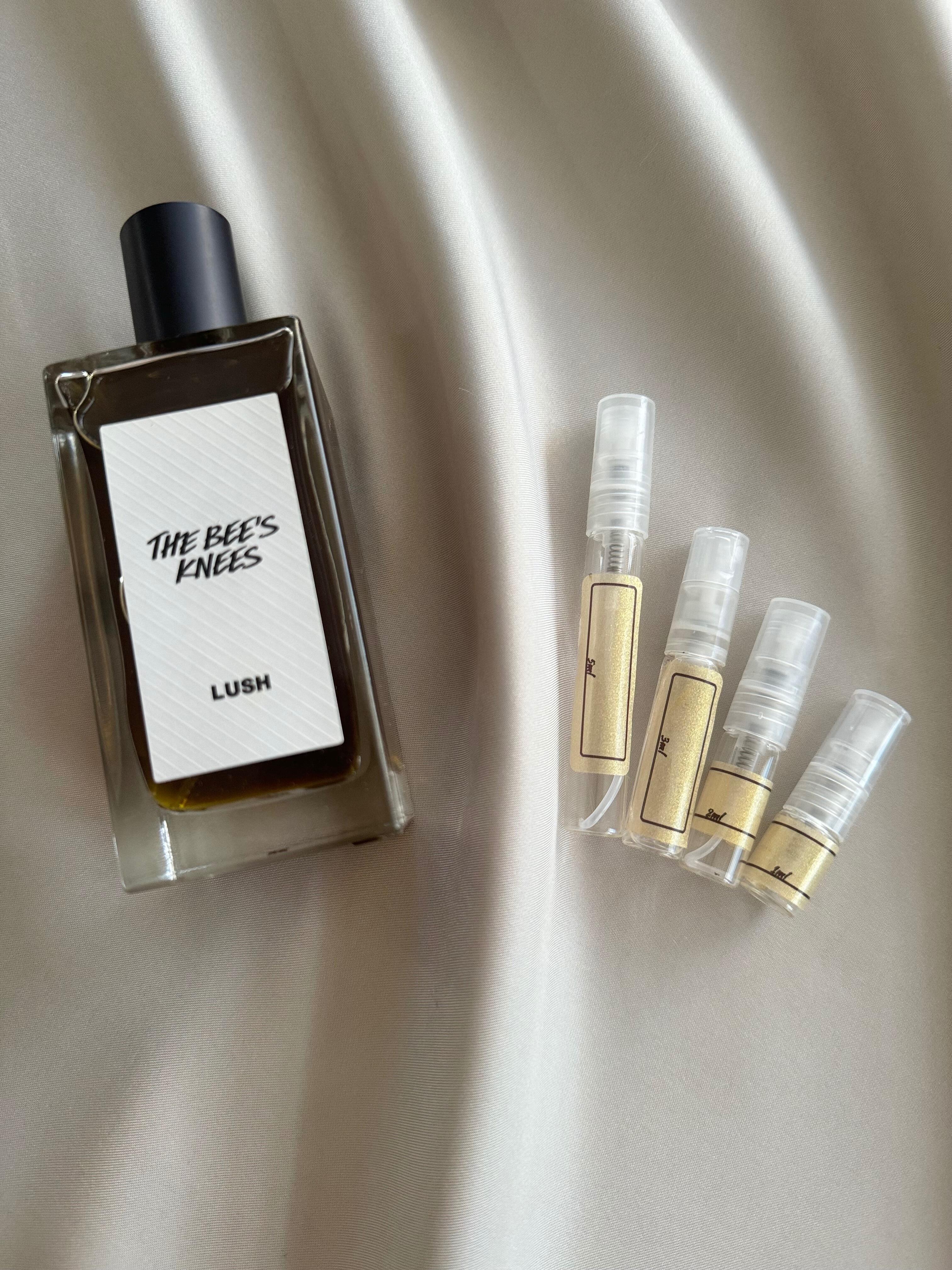LUSH Bee Knees perfume with sample bottles