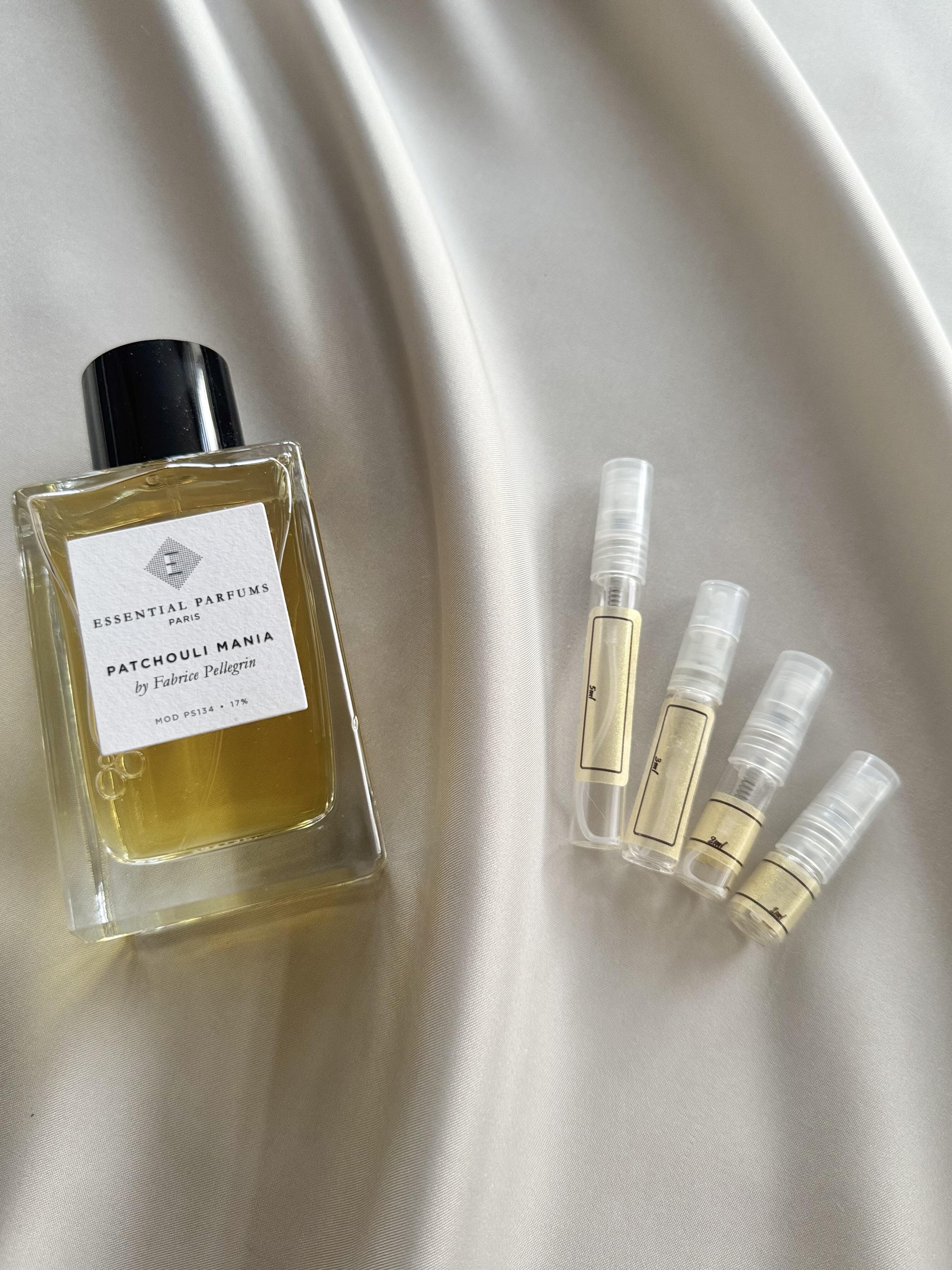 Essential Parfums Patchouli Mania with sample bottles