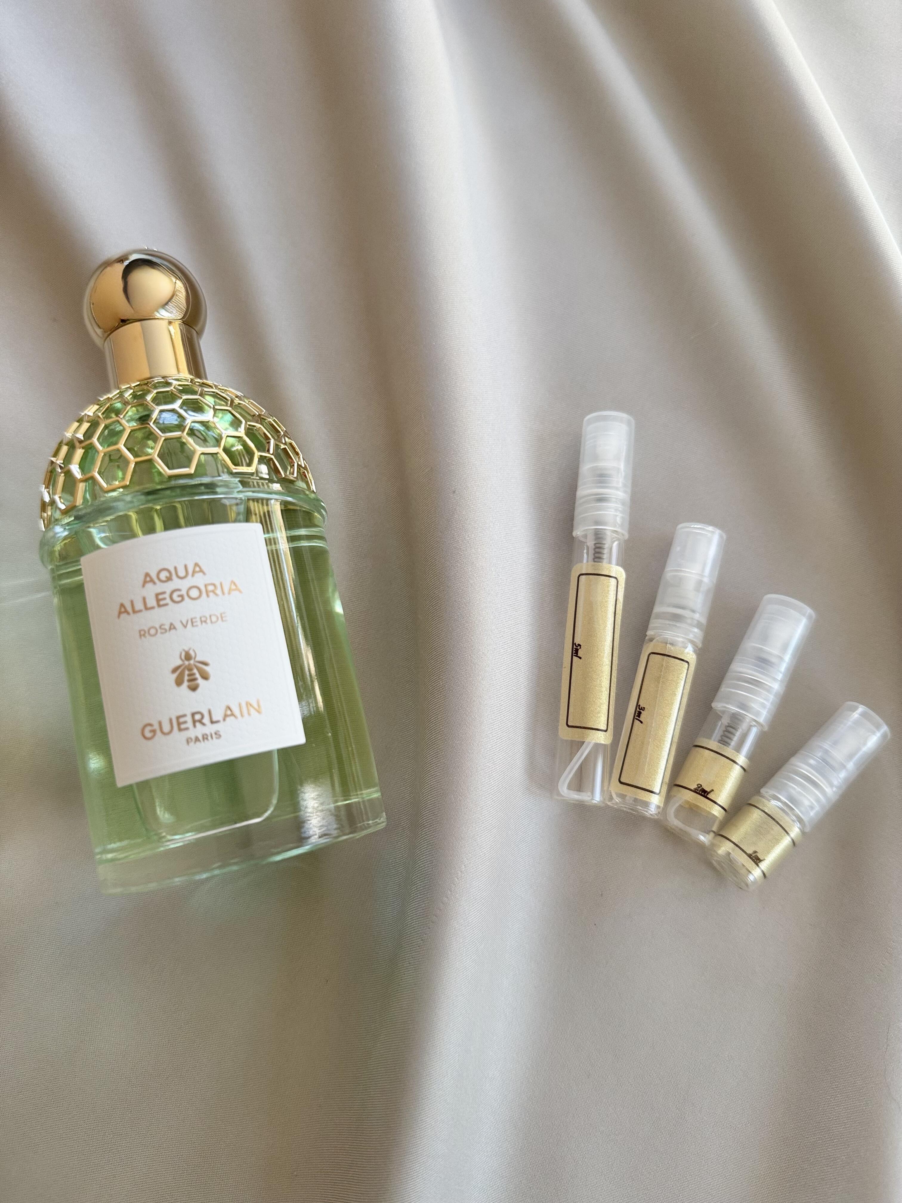 Guerlain Acqau Allegoria Rosa Verde with sample bottles