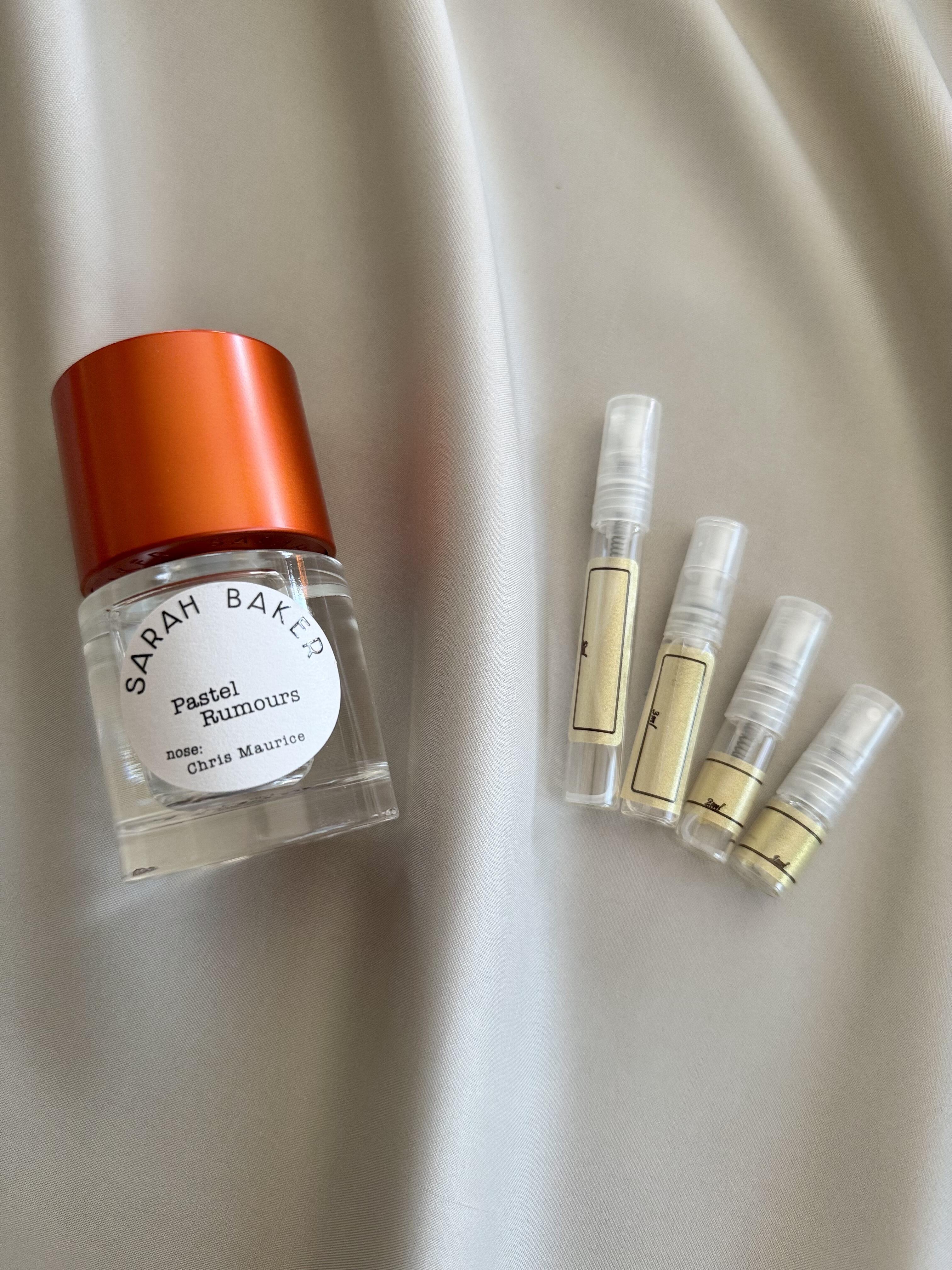 Sarah Baker Pastel Rumours with sample bottles