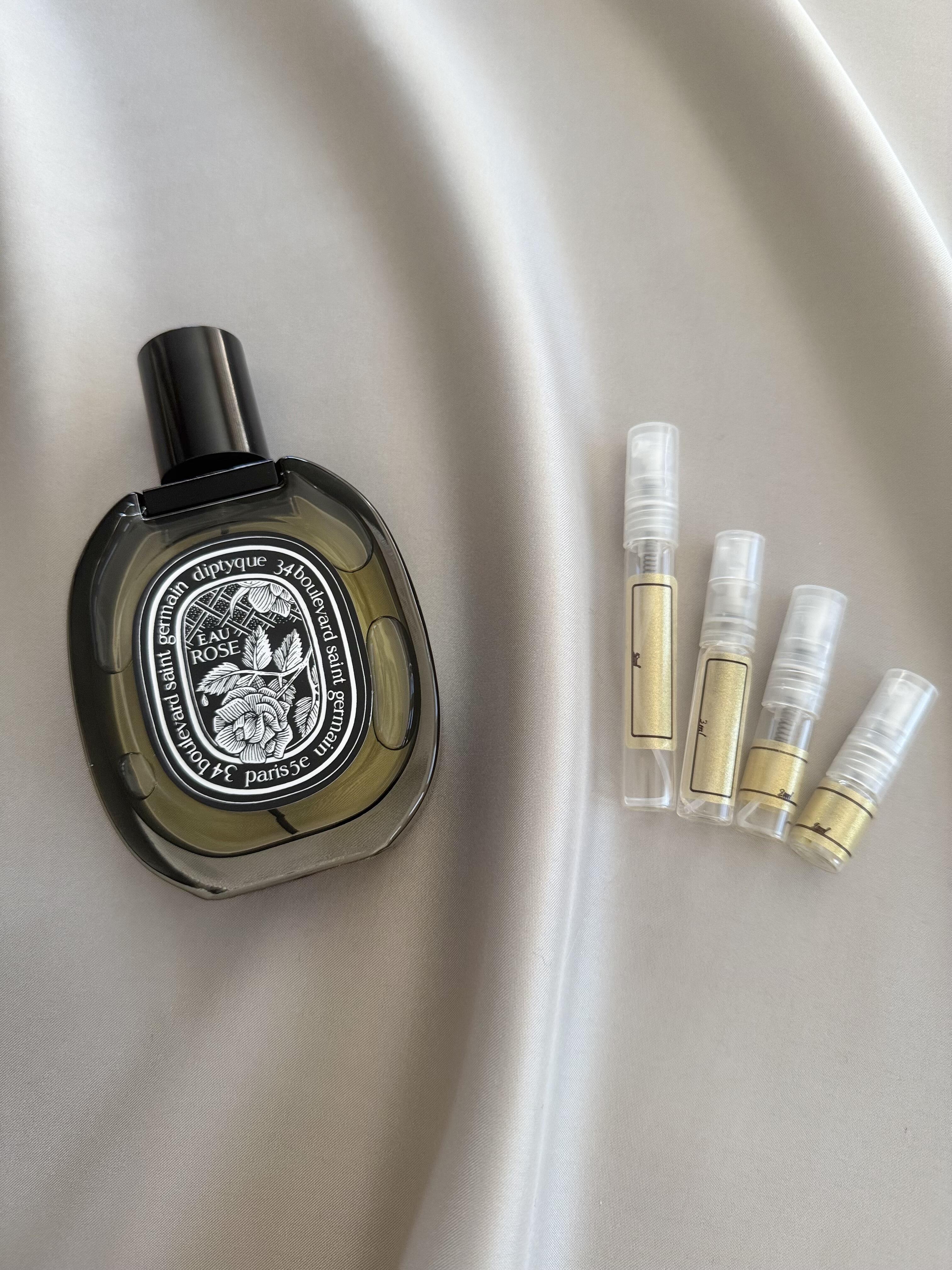 Diptyque Eau Rose with sample bottles