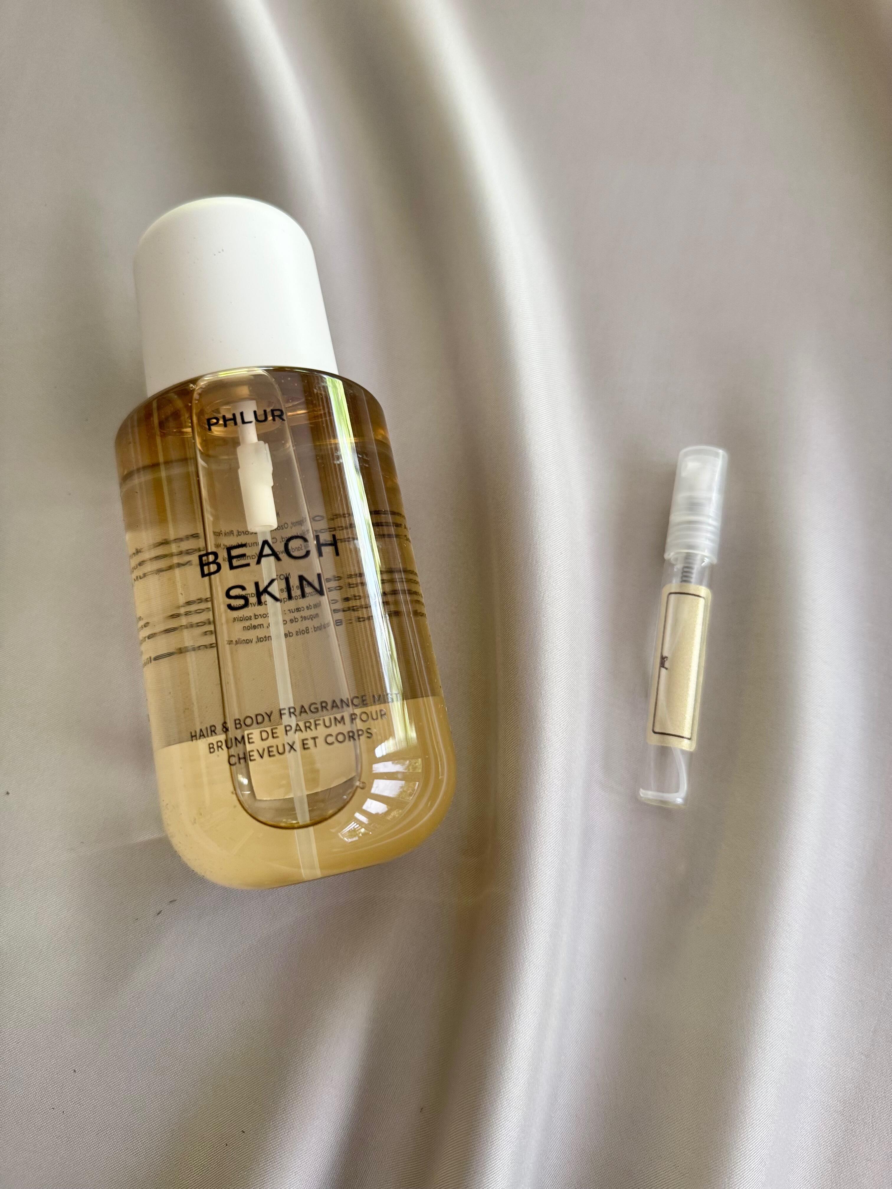 Phlur Beach Skin body mist with sample bottle