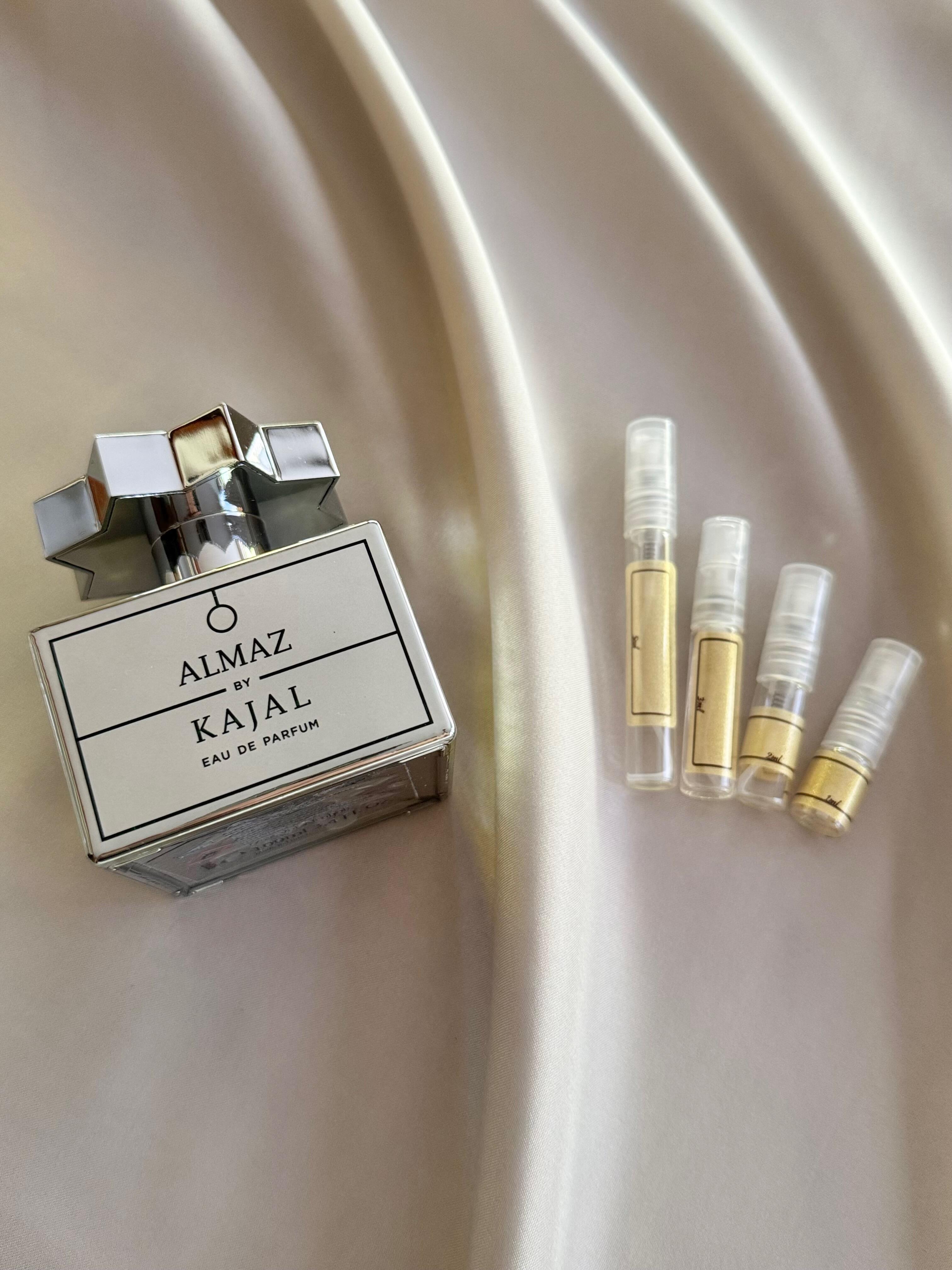 Kajal Almaz with sample bottles