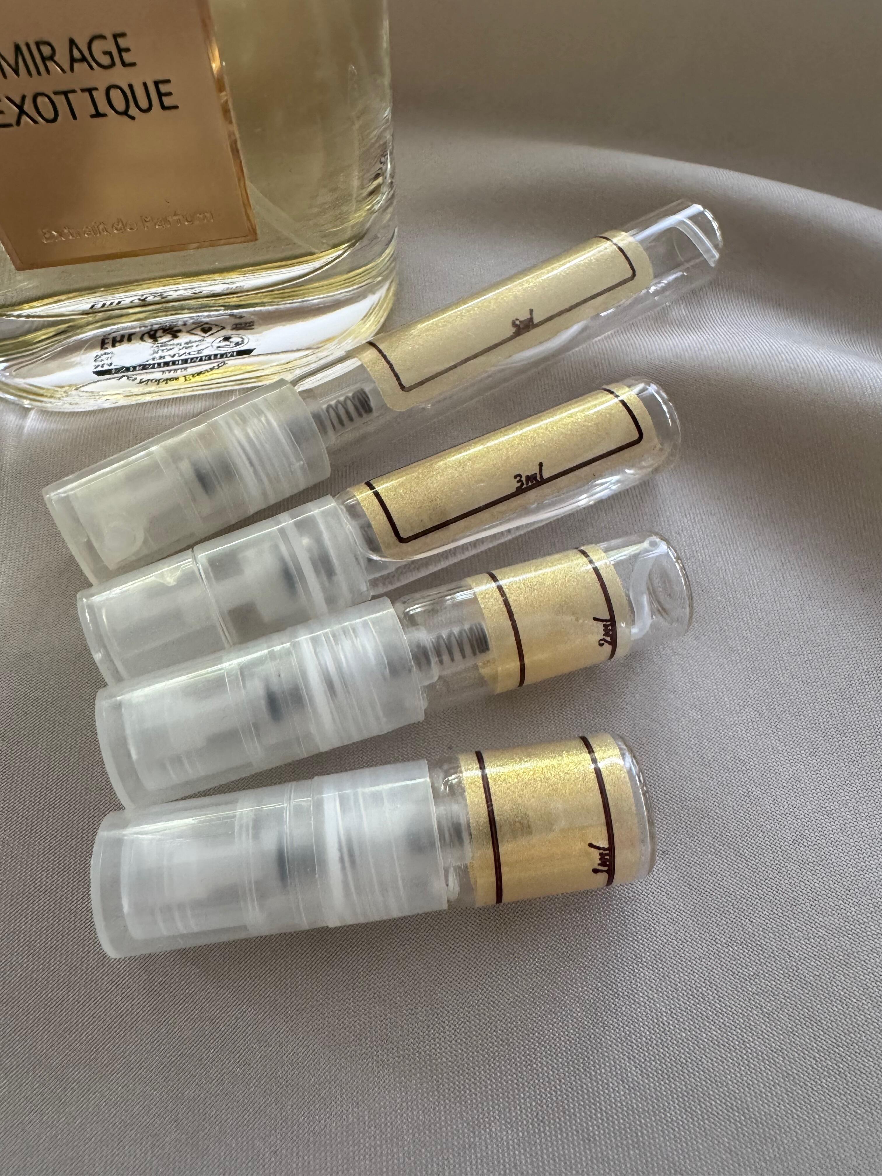 Les Nobles Essences Mirage Exotique and sample bottles