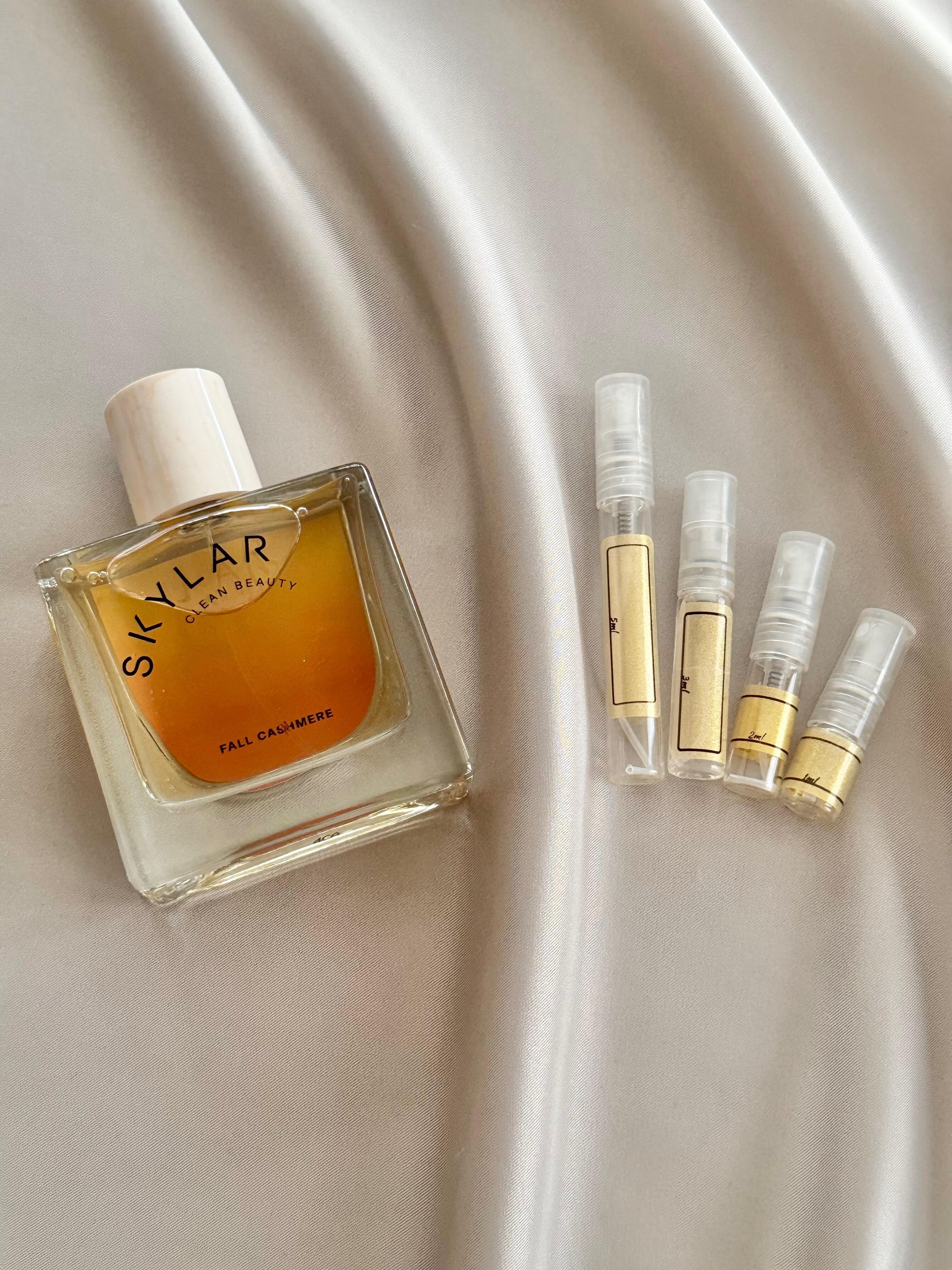 Skylar Fall Cashmere with sample bottles