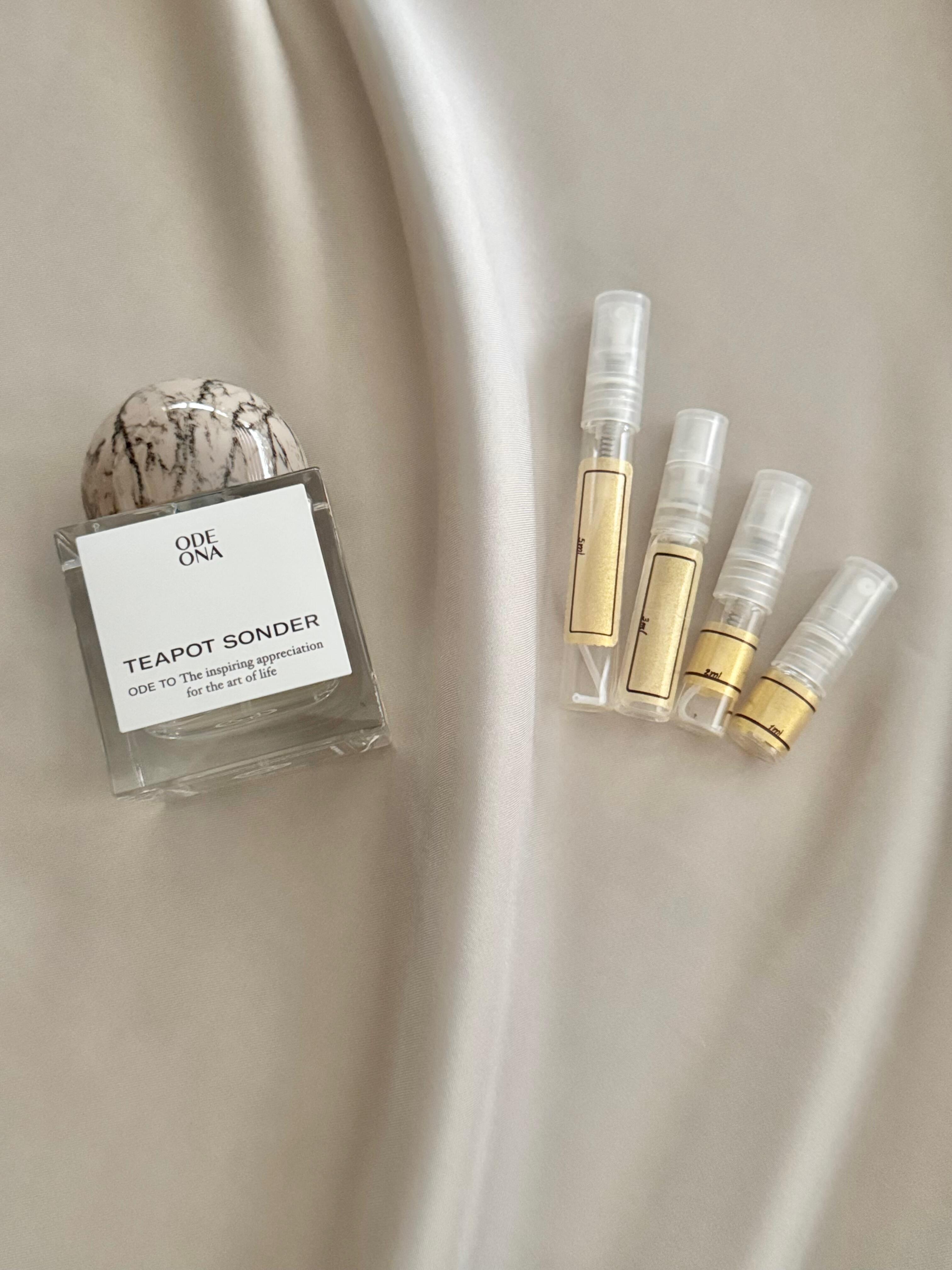 ODE ONA Teapot Sonder with sample bottles