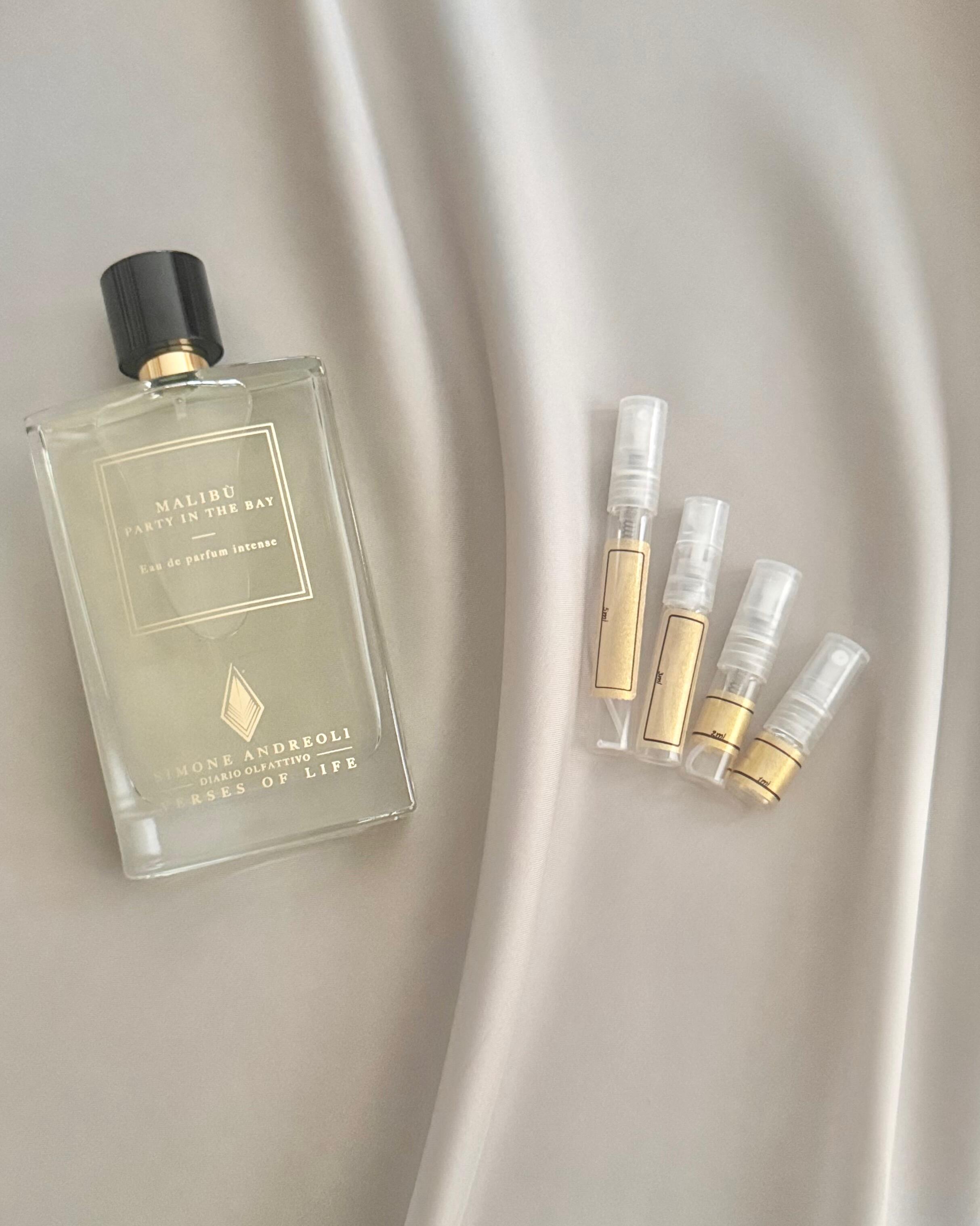 Simone Andreoli Malibu Party in the Bay with sample bottles
