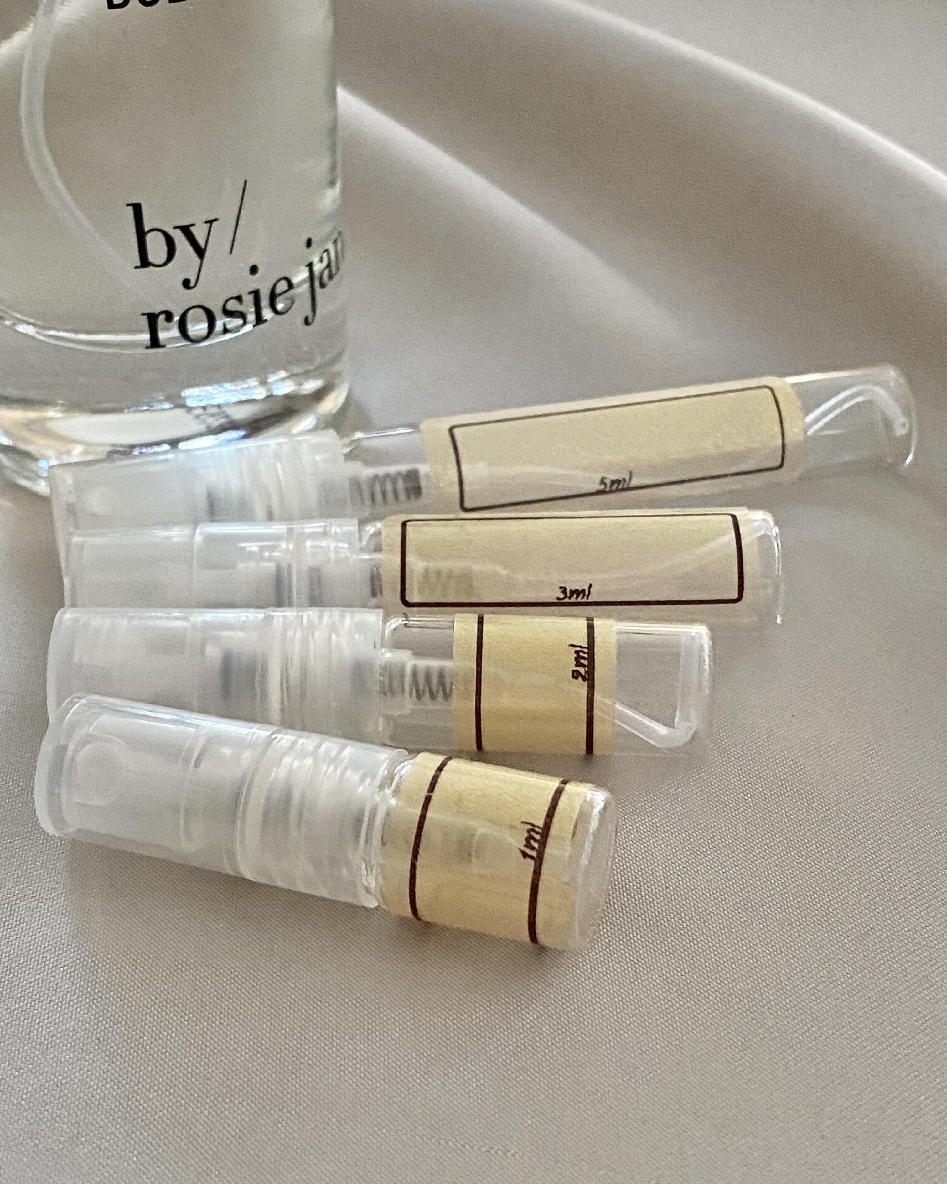 By / Rosie Jane Dulce and sample bottles