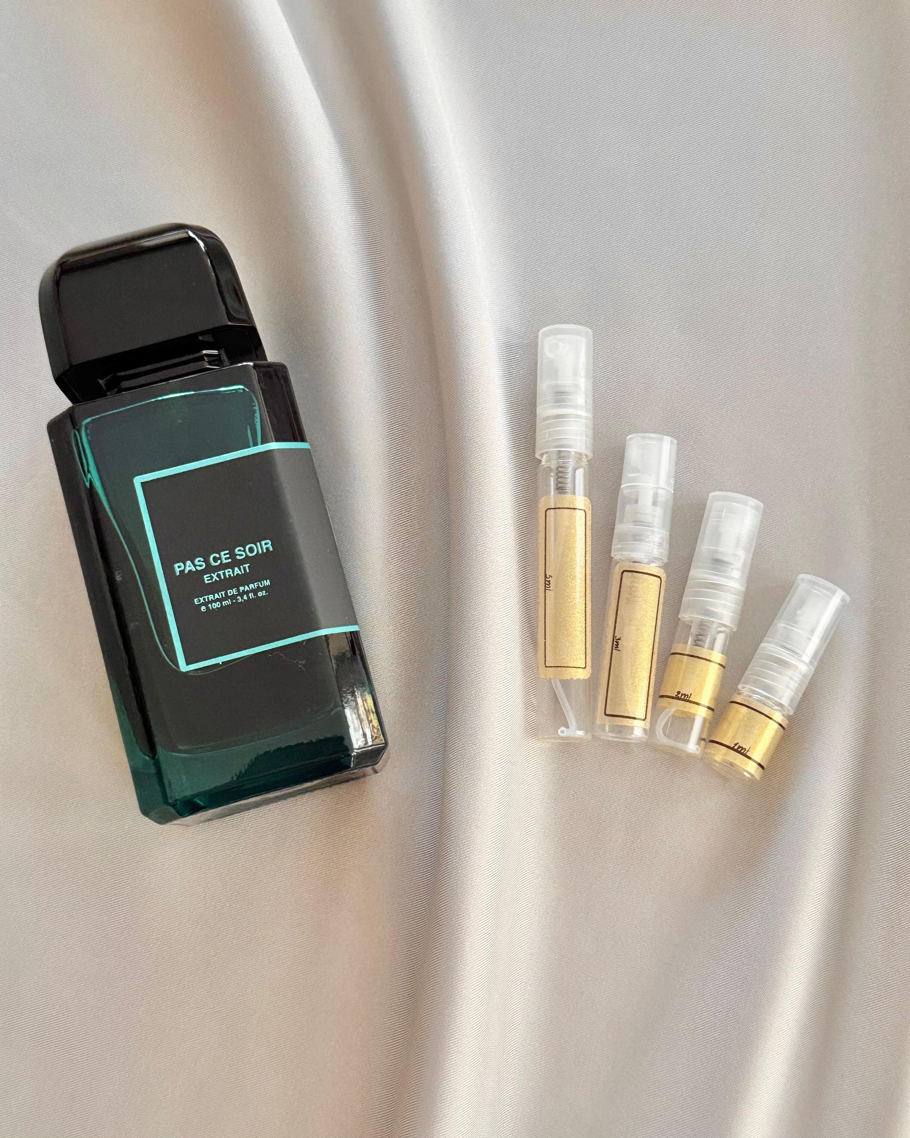 BDK Parfums Pas ce soir extrait with sample bottles