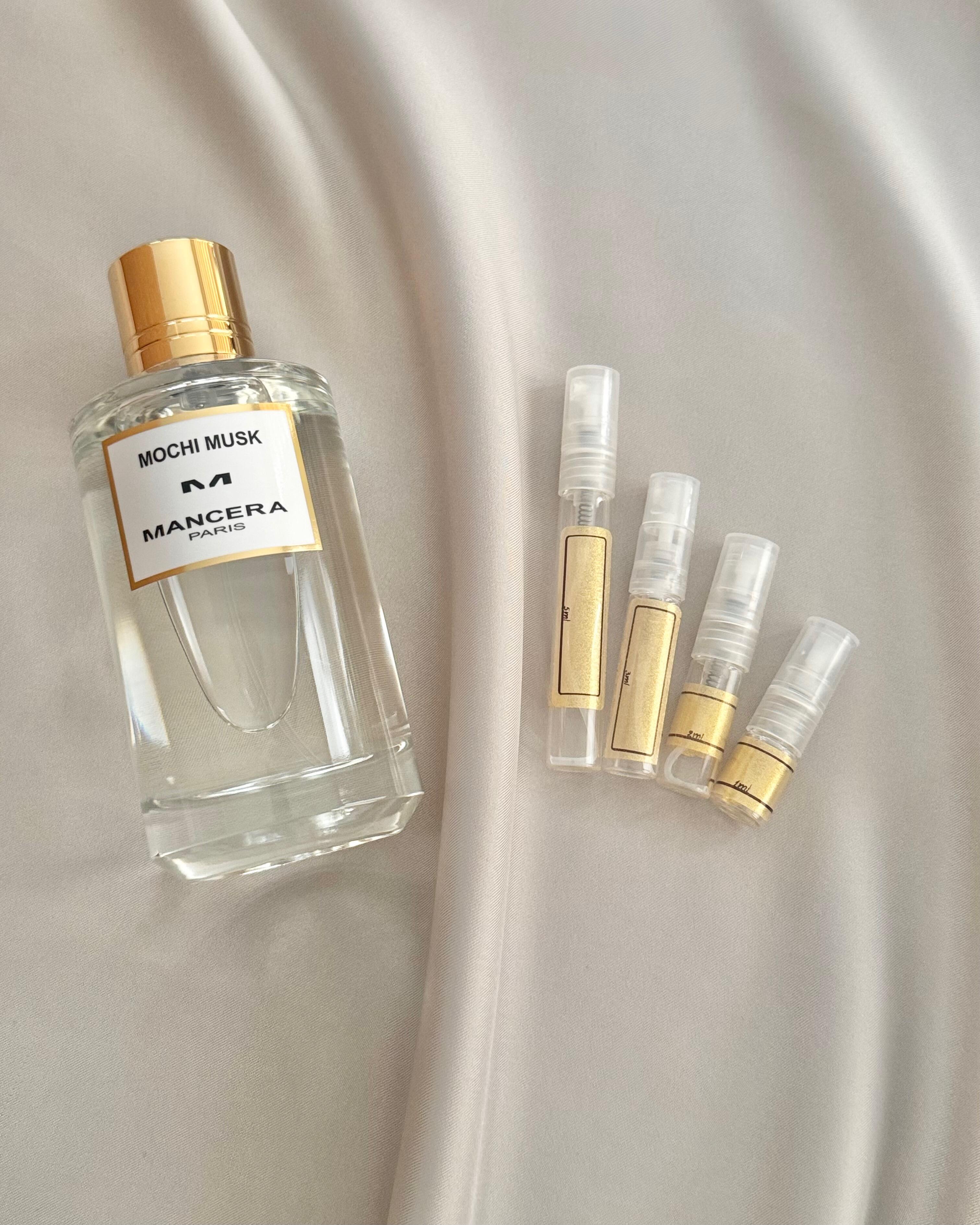 Mancera Mochi Musk with sample bottles