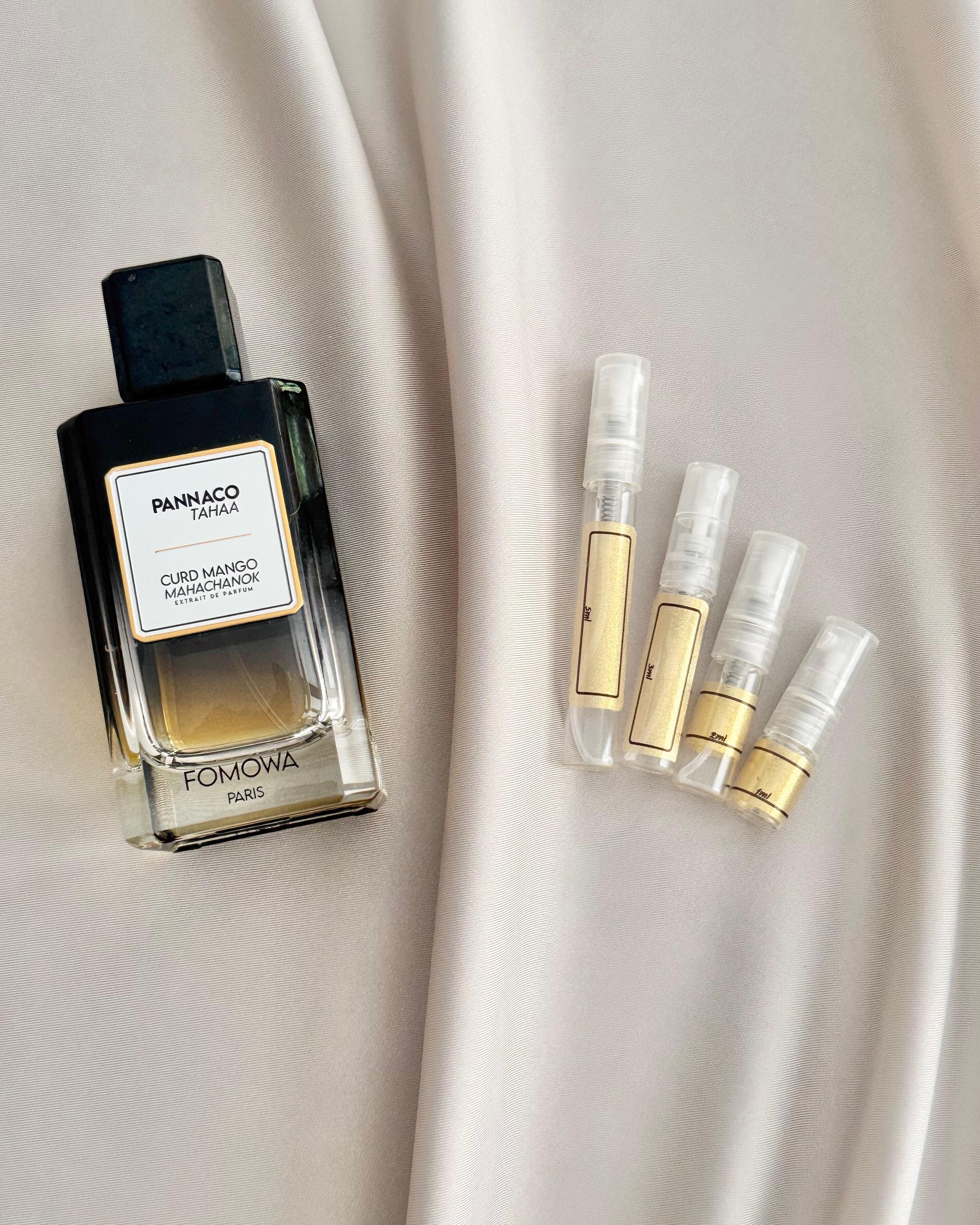 FOMOWA Paris Pannaco Tahaa with sample bottles