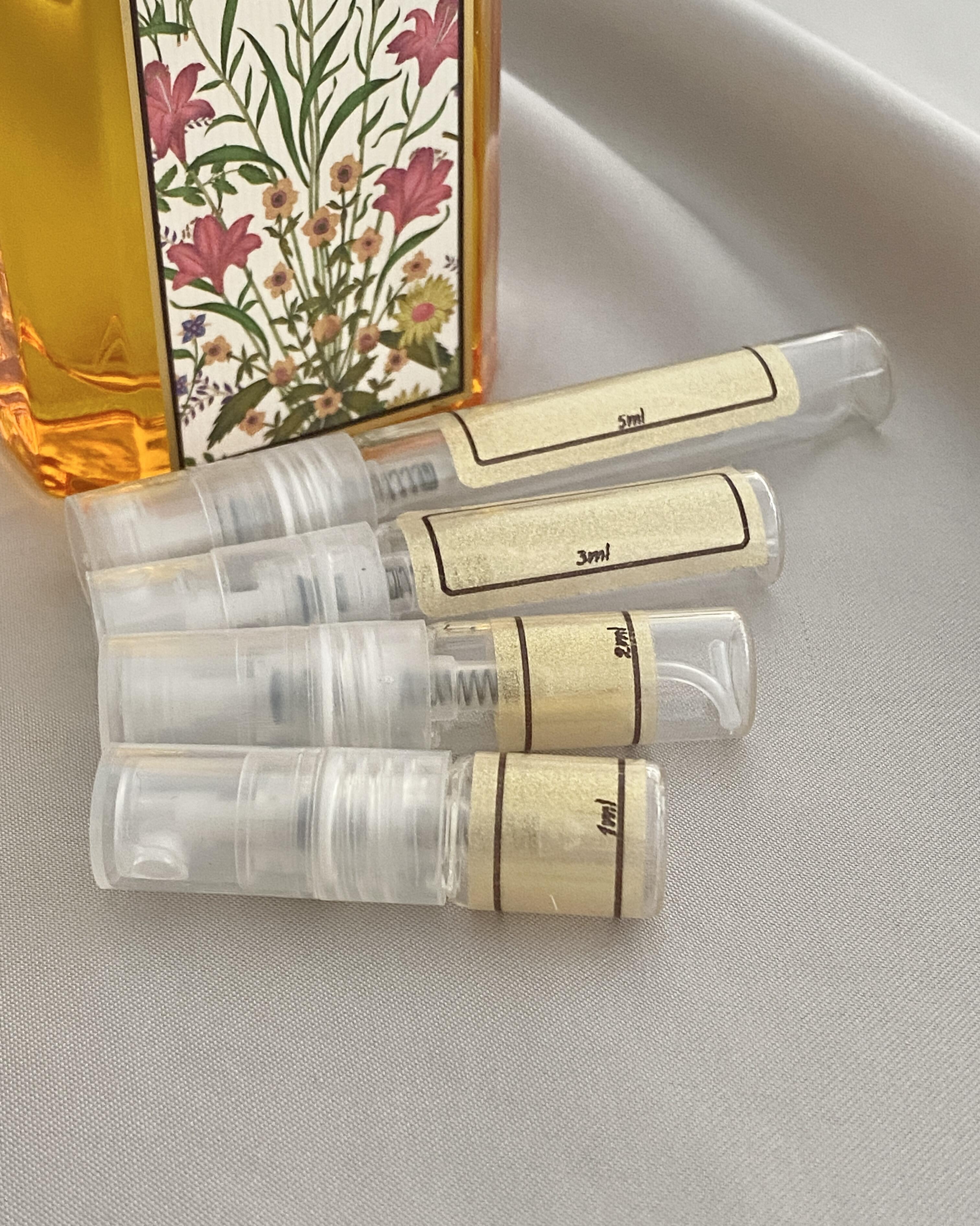 Gucci Flora Gorgeous Orchid Intense and sample bottles