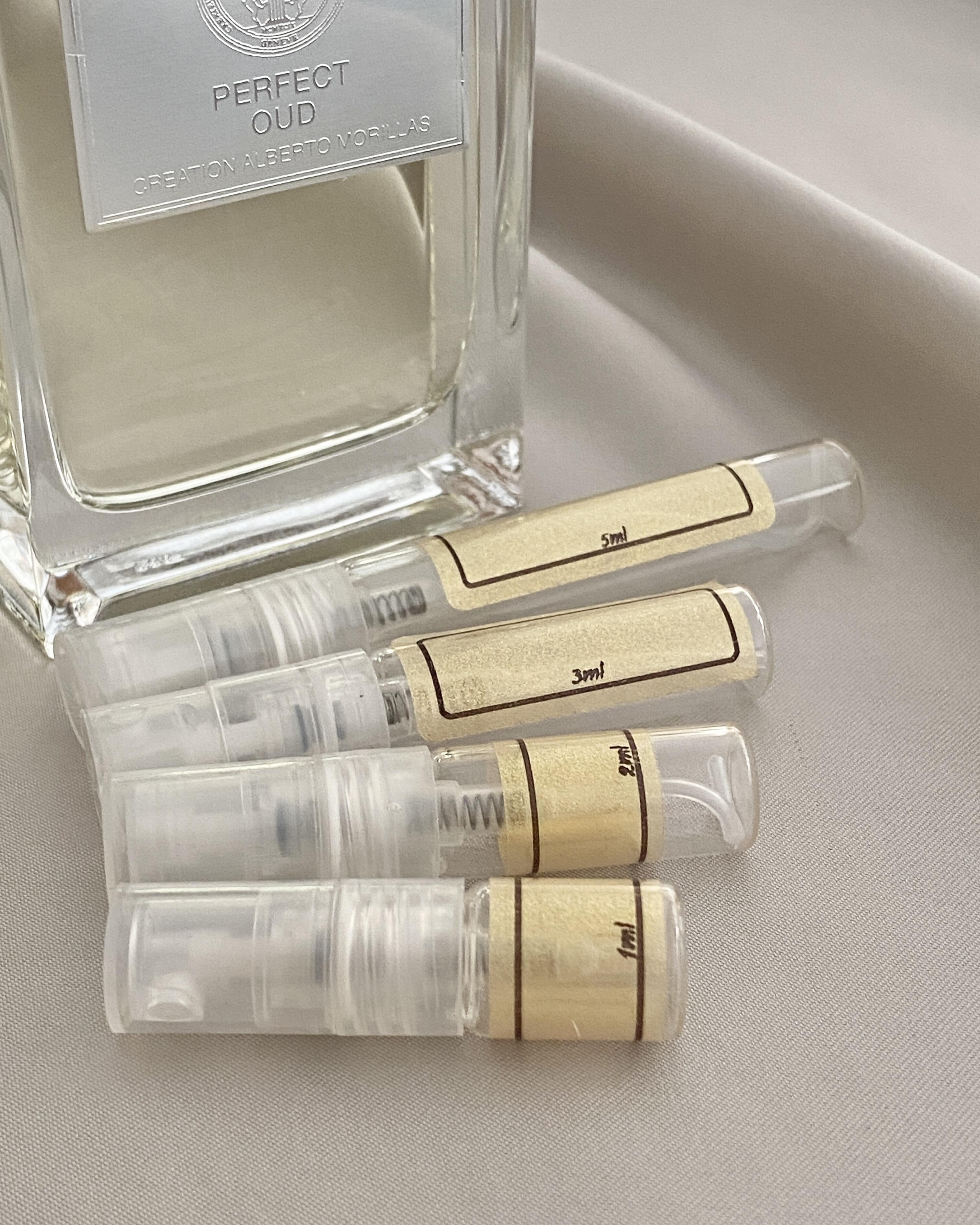 Mizensir Perfect Oud and sample bottles