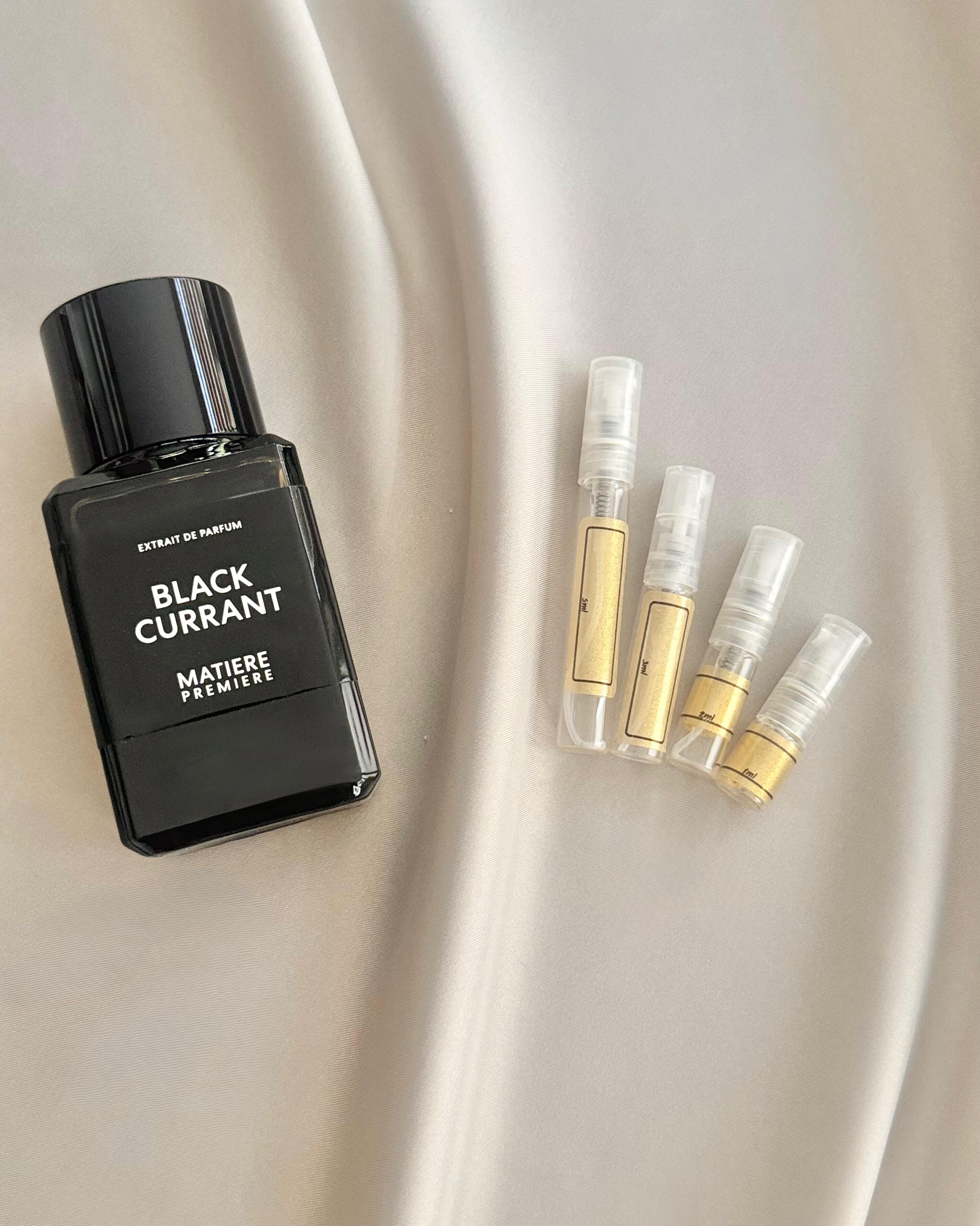 Matiere Premiere Black Currant with sample bottles